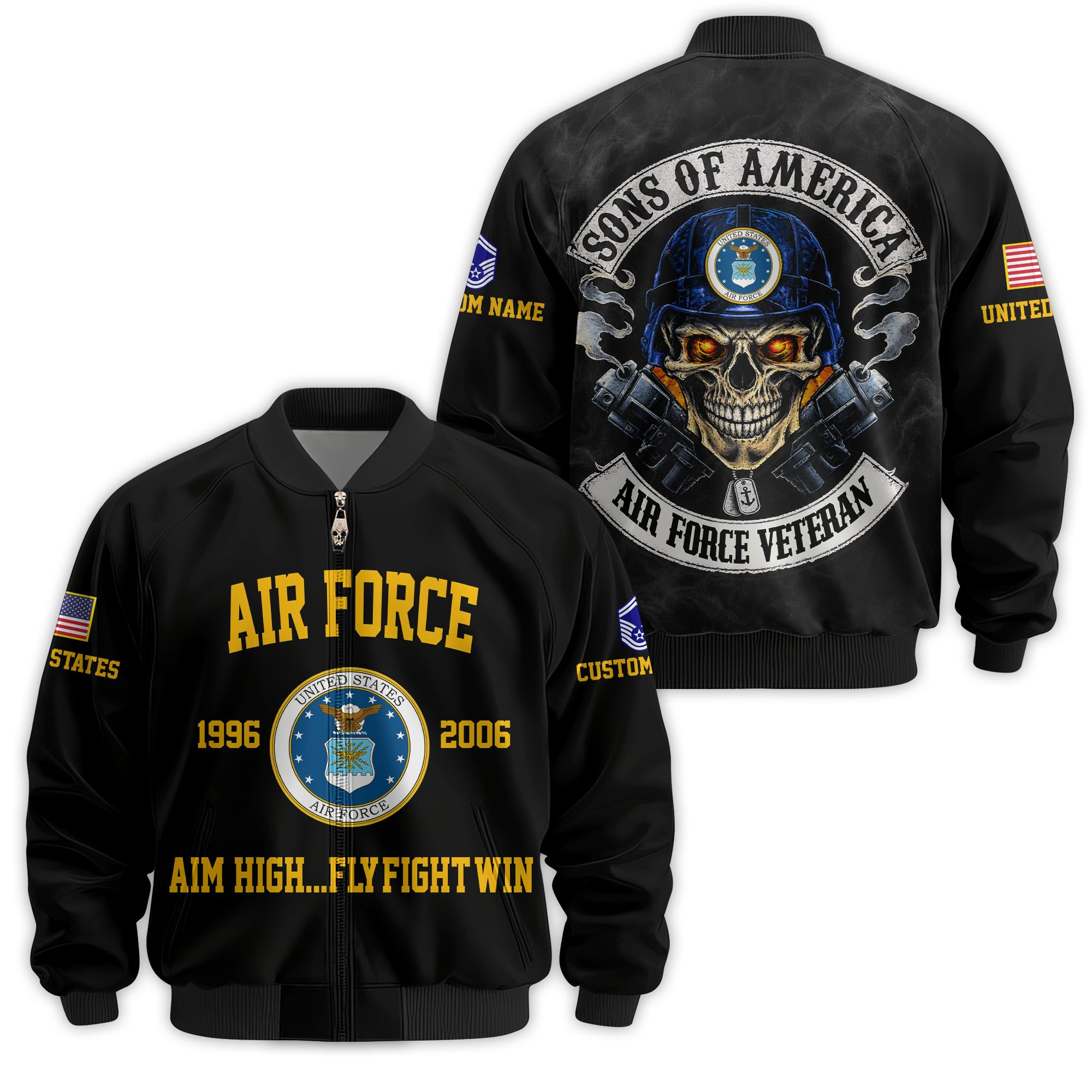 Premium Custom USAF Veteran Bomber Jacket VPVC811184, Waterproof Windbreaker Coat, Air Force Veteran Gift, Veterans Day Gift