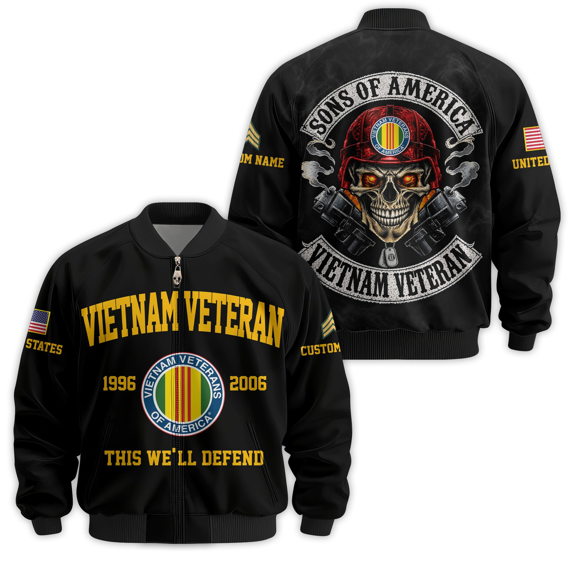 Premium Custom Vietnam Veteran Bomber Jacket VPVC811186, Waterproof Windbreaker Coat, Vietnam Veteran Gift, Veterans Day Gift