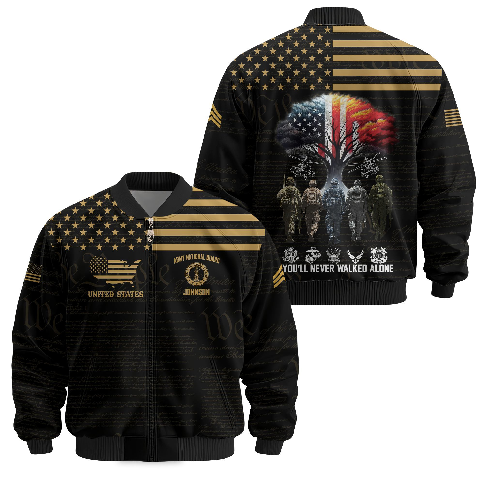 Premium Custom Army National Guard Veteran Bomber Jacket VPVC811218, Waterproof Windbreaker Coat, Army National Guard Veteran Gift, Veterans Day Gift
