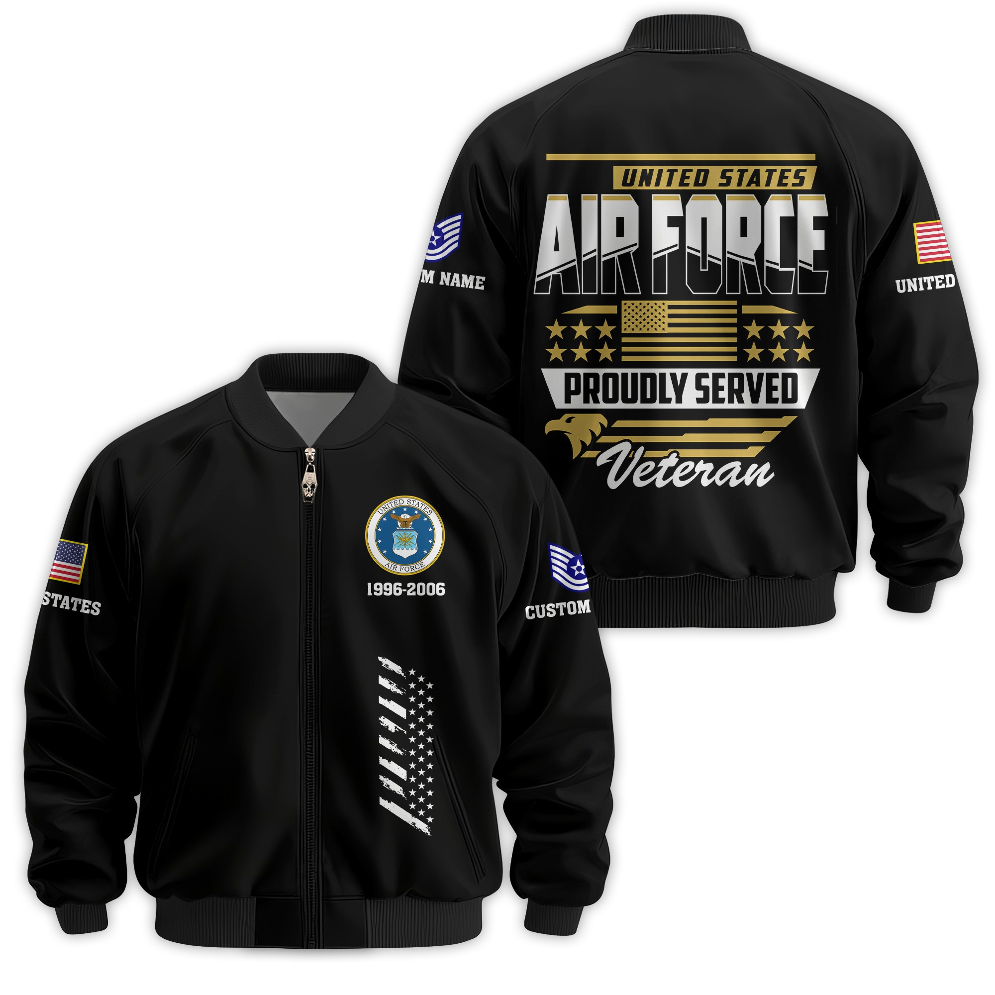 Premium Custom USAF Veteran Bomber Jacket VPVC811234, Waterproof Windbreaker Coat, Air Force Veteran Gift, Veterans Day Gift