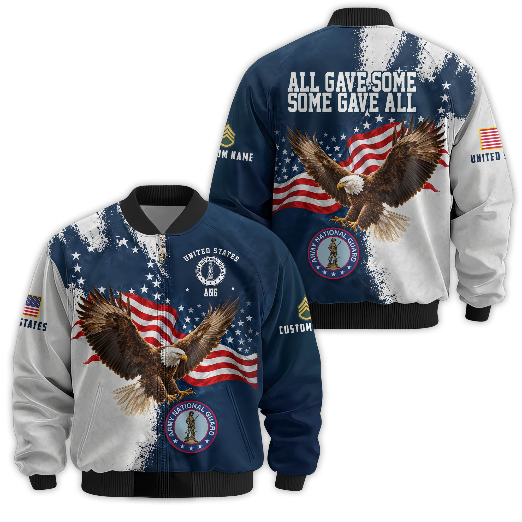 Premium Custom Army National Guard Veteran Bomber Jacket VPVC811248, Waterproof Windbreaker Coat, Army National Guard Veteran Gift, Veterans Day Gift