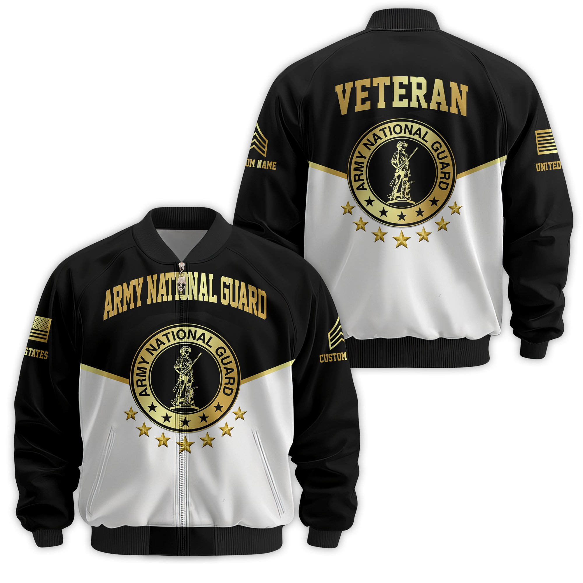 Premium Custom Army National Guard Veteran Bomber Jacket VPVC811268, Waterproof Windbreaker Coat, Army National Guard Veteran Gift, Veterans Day Gift