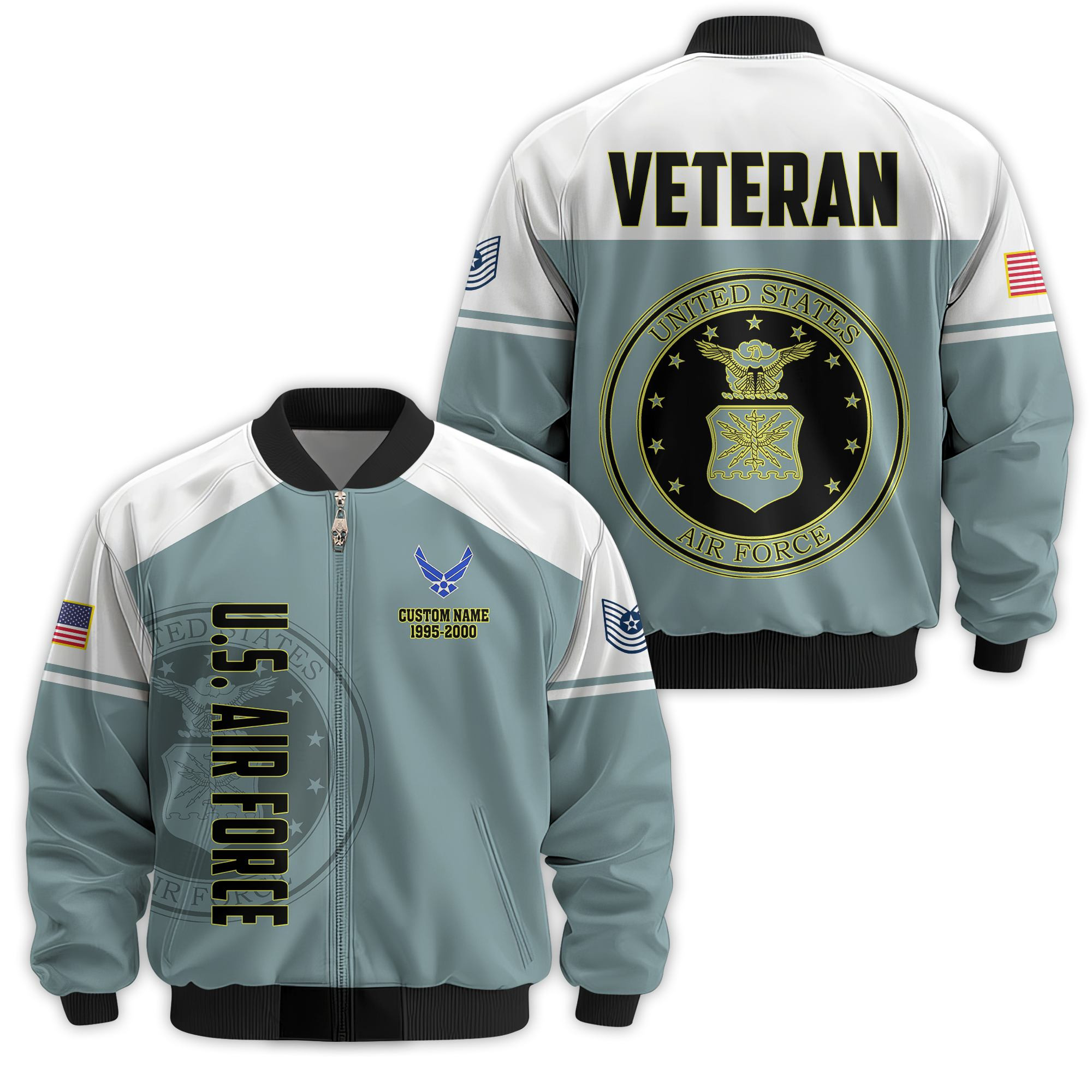 Premium Custom USAF Veteran Bomber Jacket VPVC811284, Waterproof Windbreaker Coat, Air Force Veteran Gift, Veterans Day Gift