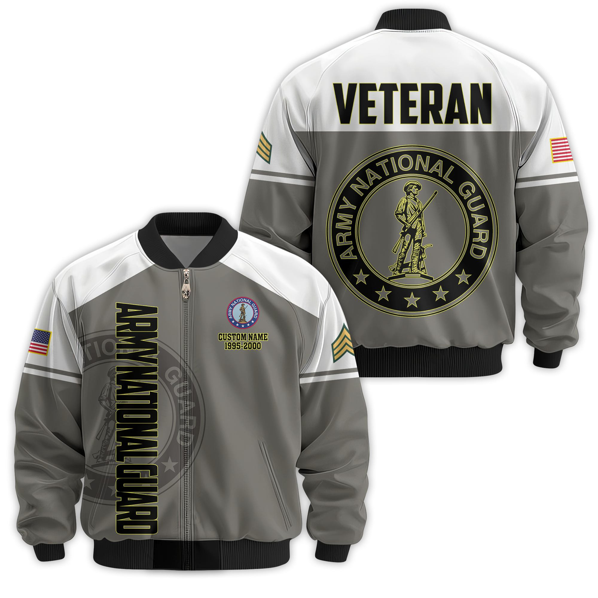 Premium Custom Army National Guard Veteran Bomber Jacket VPVC811288, Waterproof Windbreaker Coat, Army National Guard Veteran Gift, Veterans Day Gift