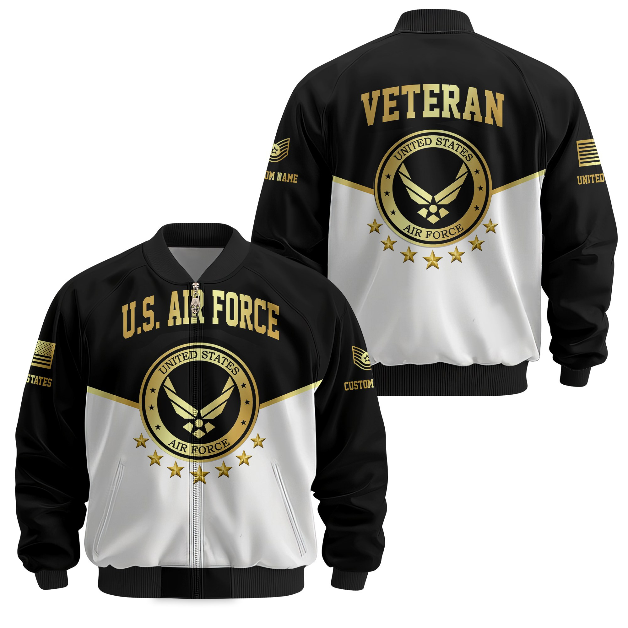 Premium Custom USAF Veteran Bomber Jacket VPVC811264, Waterproof Windbreaker Coat, Air Force Veteran Gift, Veterans Day Gift