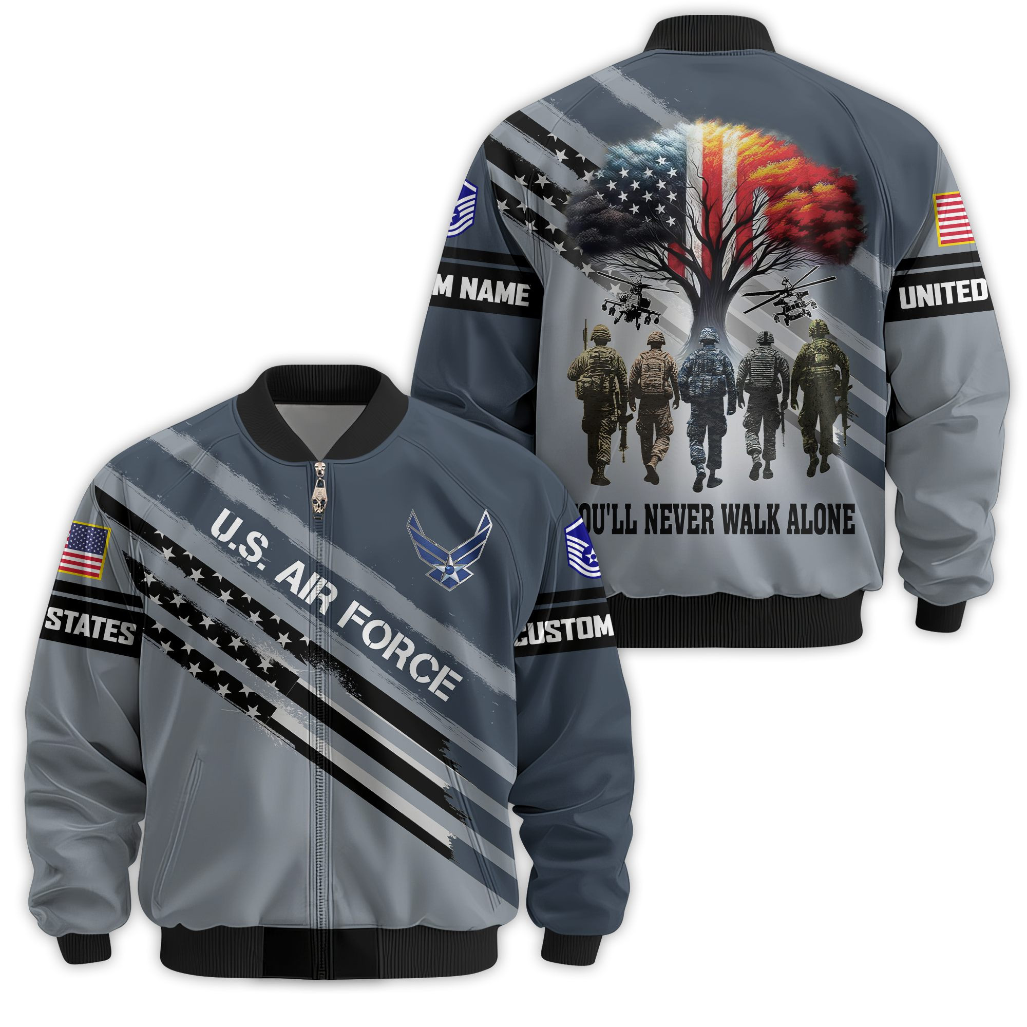 Premium Custom USAF Veteran Bomber Jacket VPVC811314, Waterproof Windbreaker Coat, Air Force Veteran Gift, Veterans Day Gift