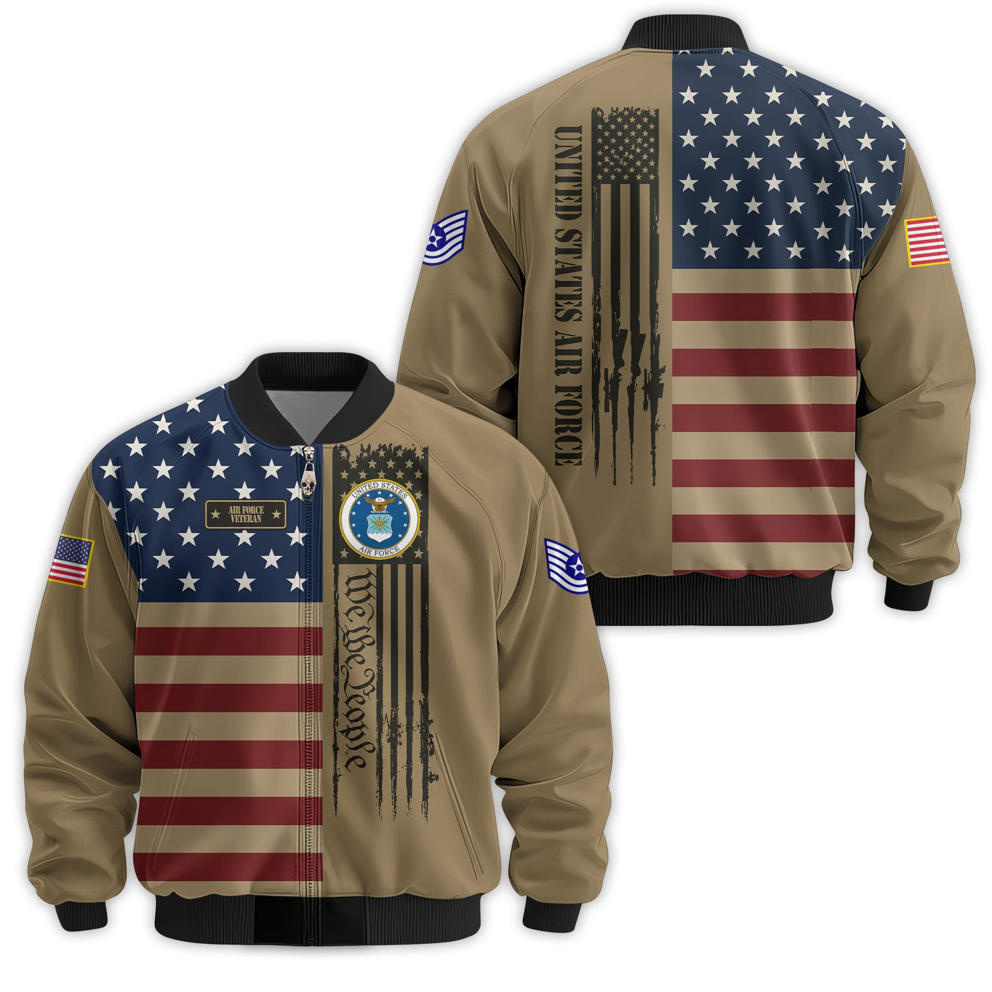 Premium Custom USAF Veteran Bomber Jacket VPVC811324, Waterproof Windbreaker Coat, Air Force Veteran Gift, Veterans Day Gift