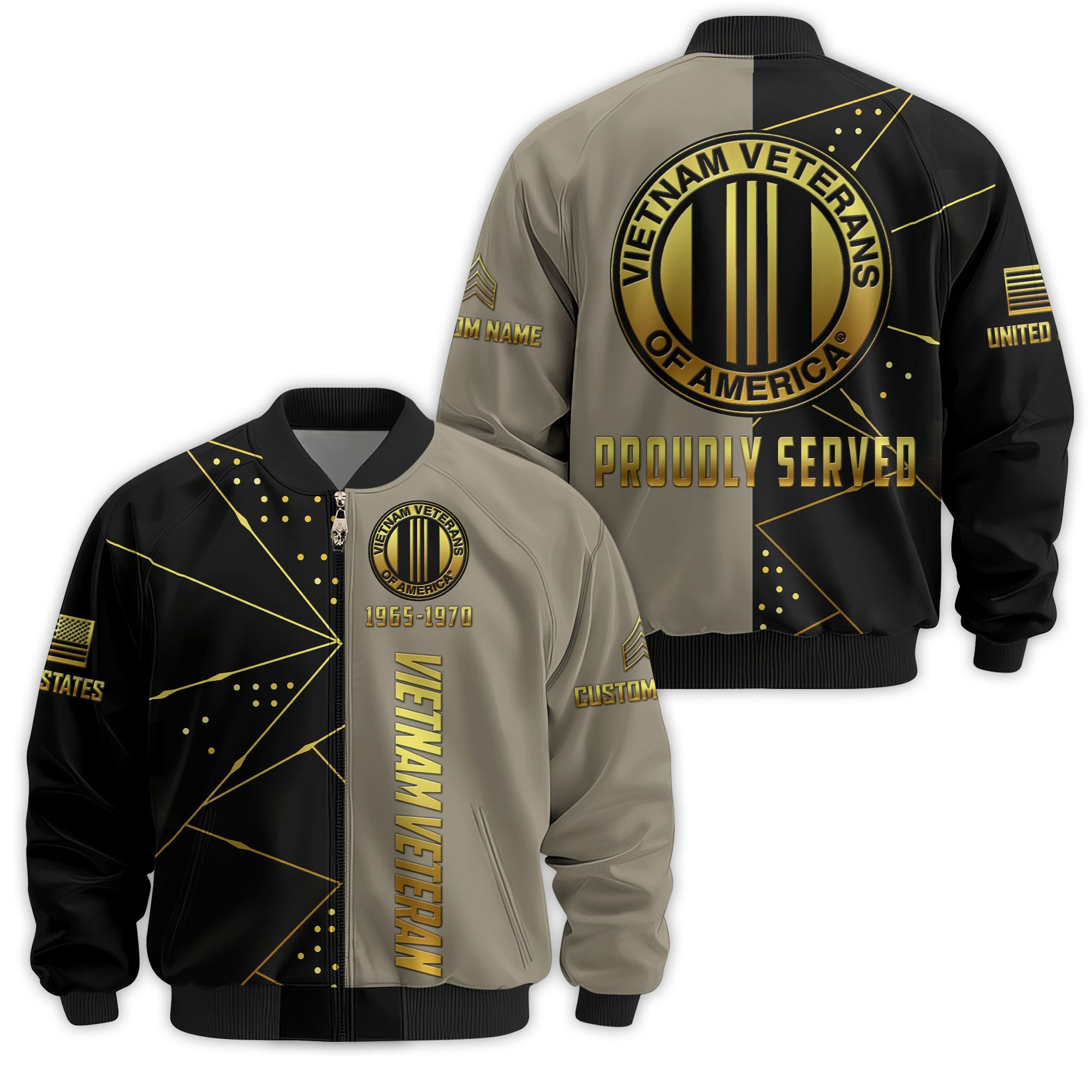 Premium Custom Vietnam Veteran Bomber Jacket VPVC811346, Waterproof Windbreaker Coat, Vietnam Veteran Gift, Veterans Day Gift