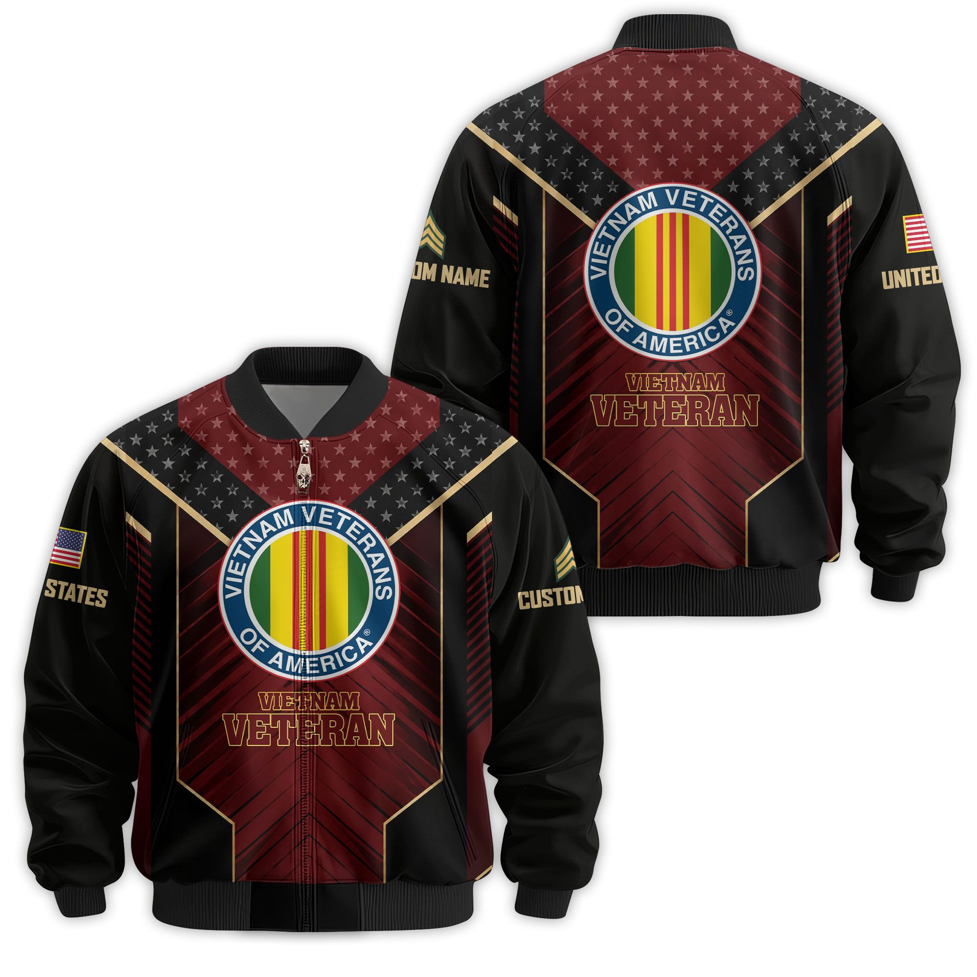 Premium Custom Vietnam Veteran Bomber Jacket VPVC811356, Waterproof Windbreaker Coat, Vietnam Veteran Gift, Veterans Day Gift