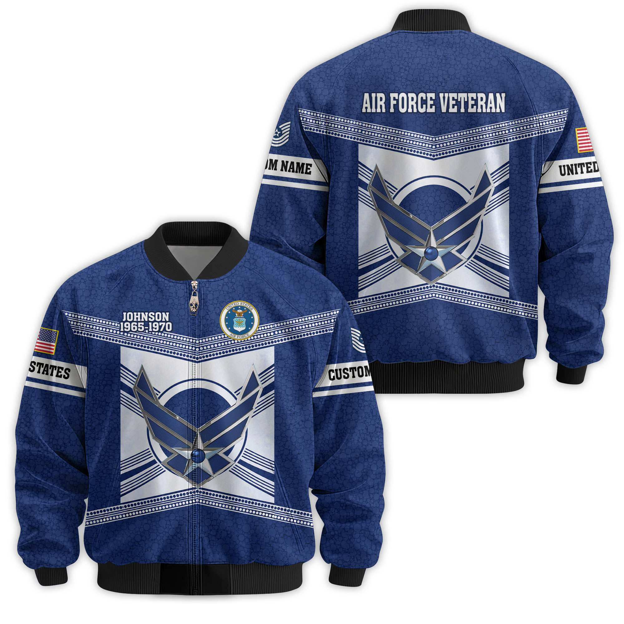 Premium Custom USAF Veteran Bomber Jacket VPVC811364, Waterproof Windbreaker Coat, Air Force Veteran Gift, Veterans Day Gift