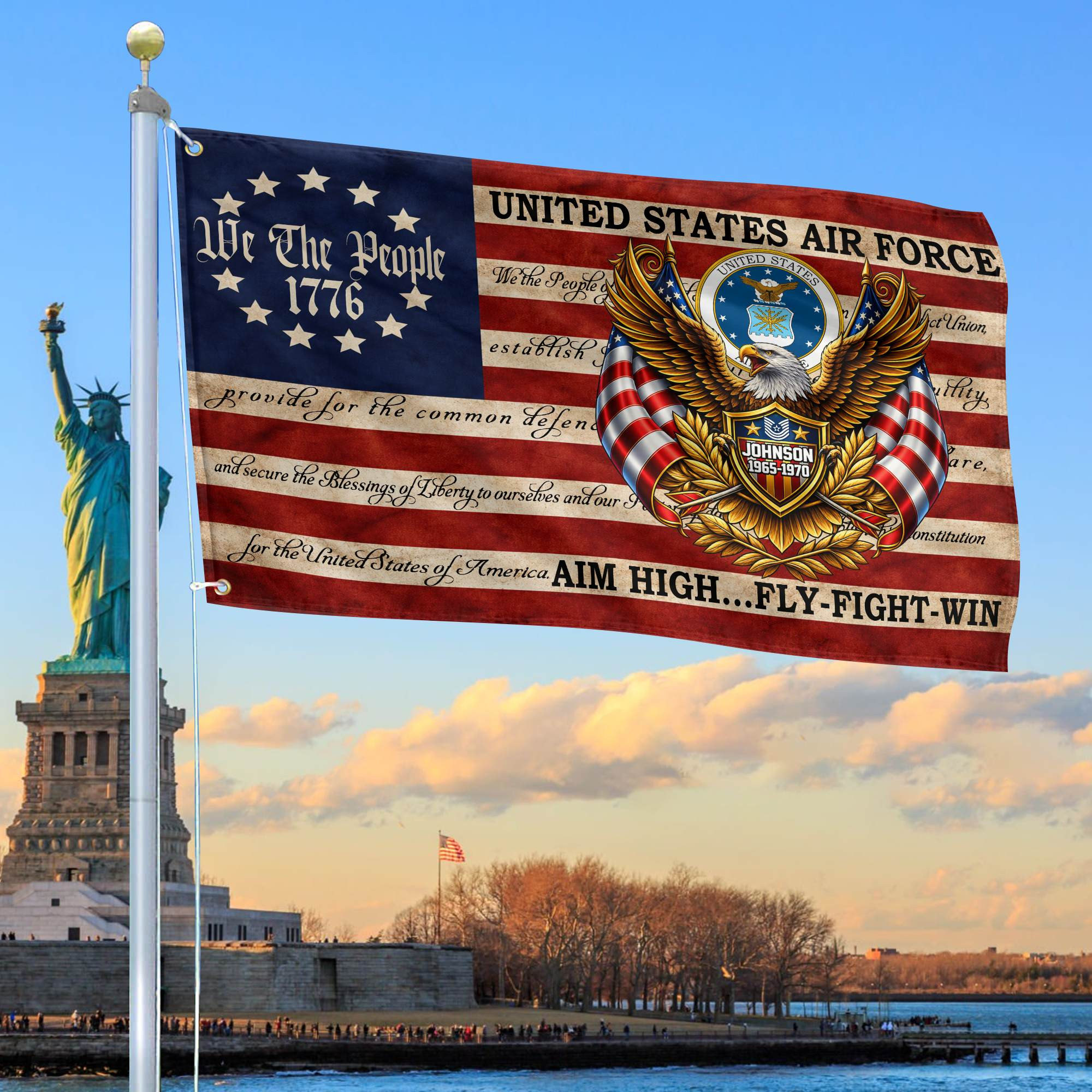 Premium Custom USAF Grommet Flag VPVC120146, Gifts For Air Force Veteran, Best Gifts On Independence Day, Veterans Day