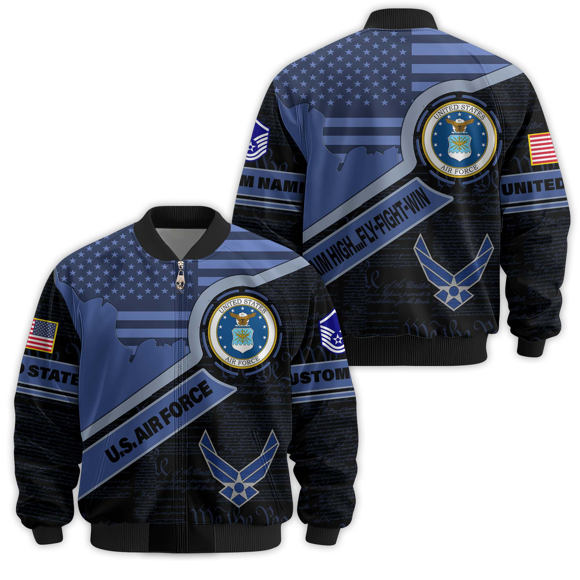 Premium Custom USAF Veteran Bomber Jacket VPVC811424, Waterproof Windbreaker Coat, Air Force Veteran Gift, Veterans Day Gift