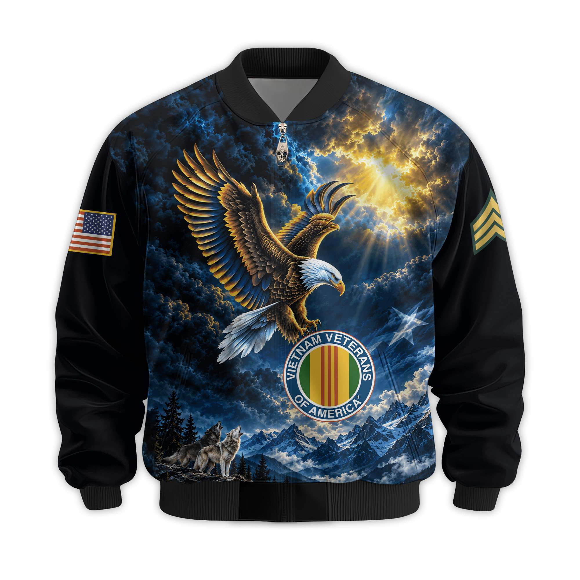 Premium Custom Vietnam Veteran Bomber Jacket VPVC811446, Waterproof Windbreaker Coat, Vietnam Veteran Gift, Veterans Day Gift
