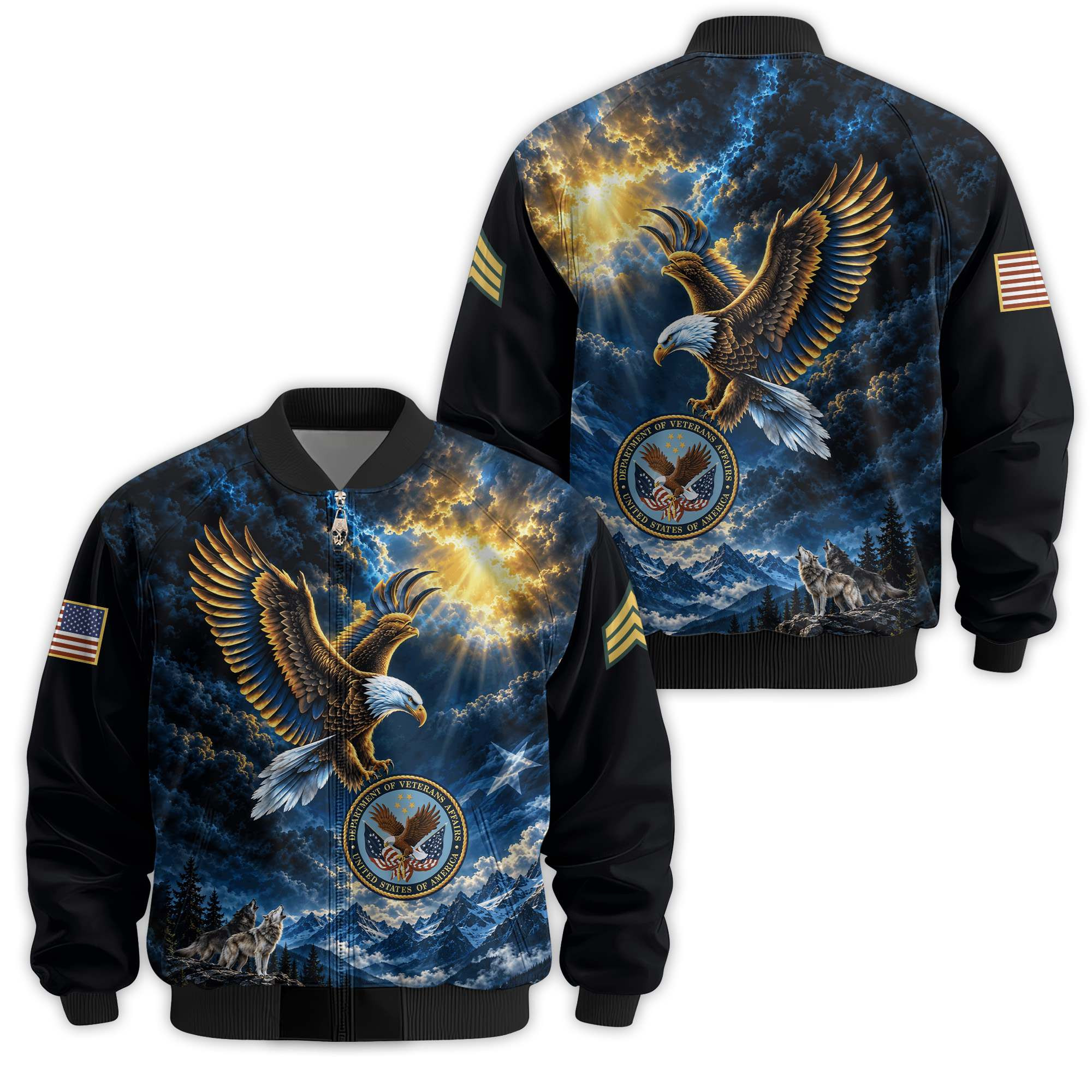 Premium Custom US Veteran Bomber Jacket VPVC811447, Waterproof Windbreaker Coat, US Veteran Gift, Veterans Day Gift