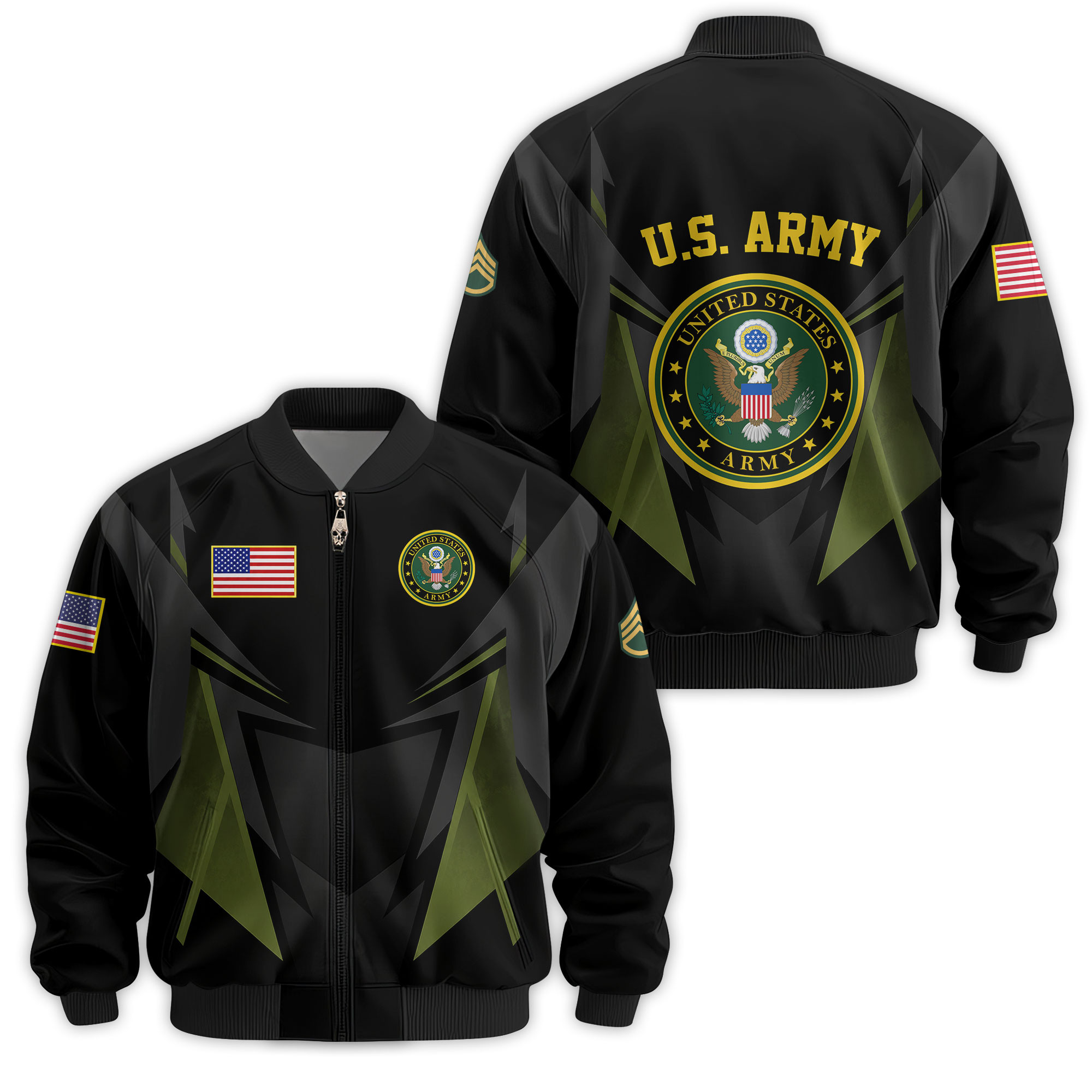 Premium Custom US Army Veteran Bomber Jacket VPVC811471, Waterproof Windbreaker Coat, Army Veteran Gift, Veterans Day Gift