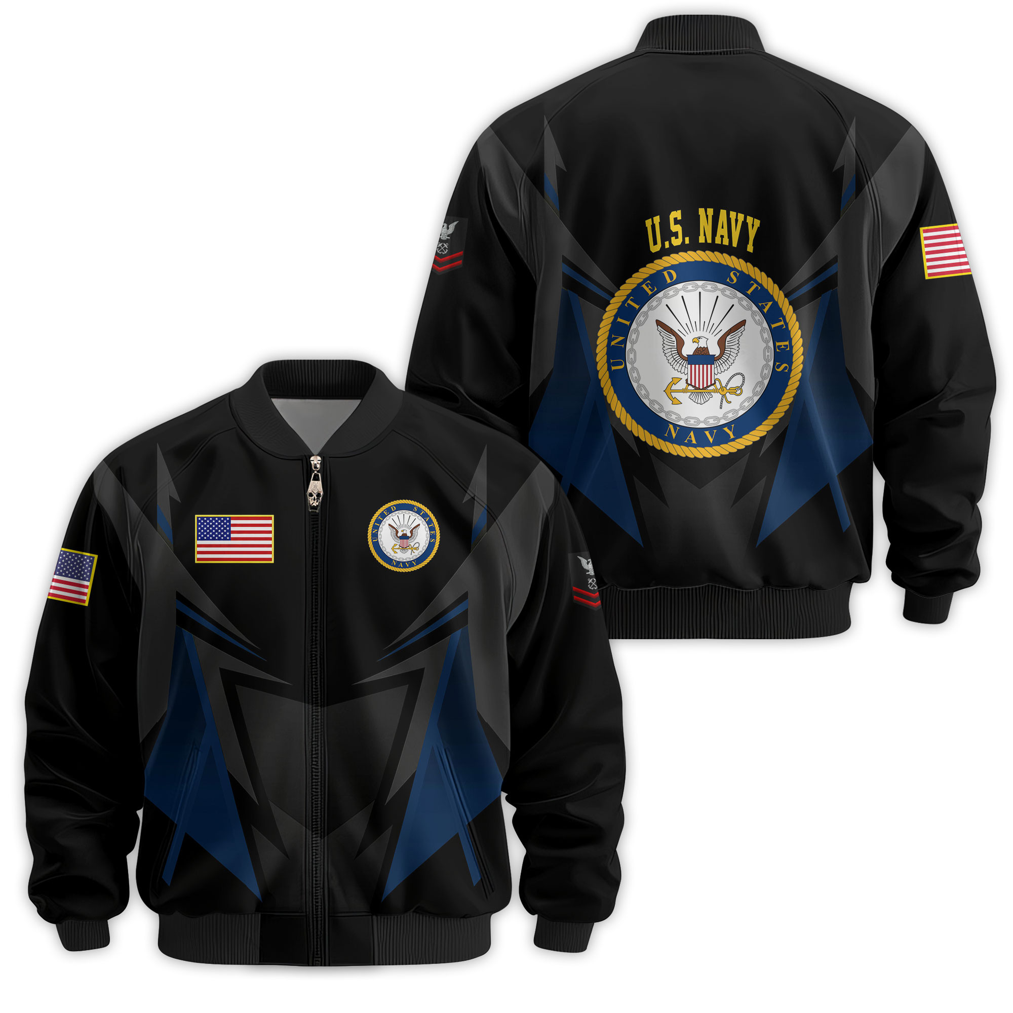 Premium Custom US Navy Veteran Bomber Jacket VPVC811472, Waterproof Windbreaker Coat, Navy Veteran Gift, Veterans Day Gift