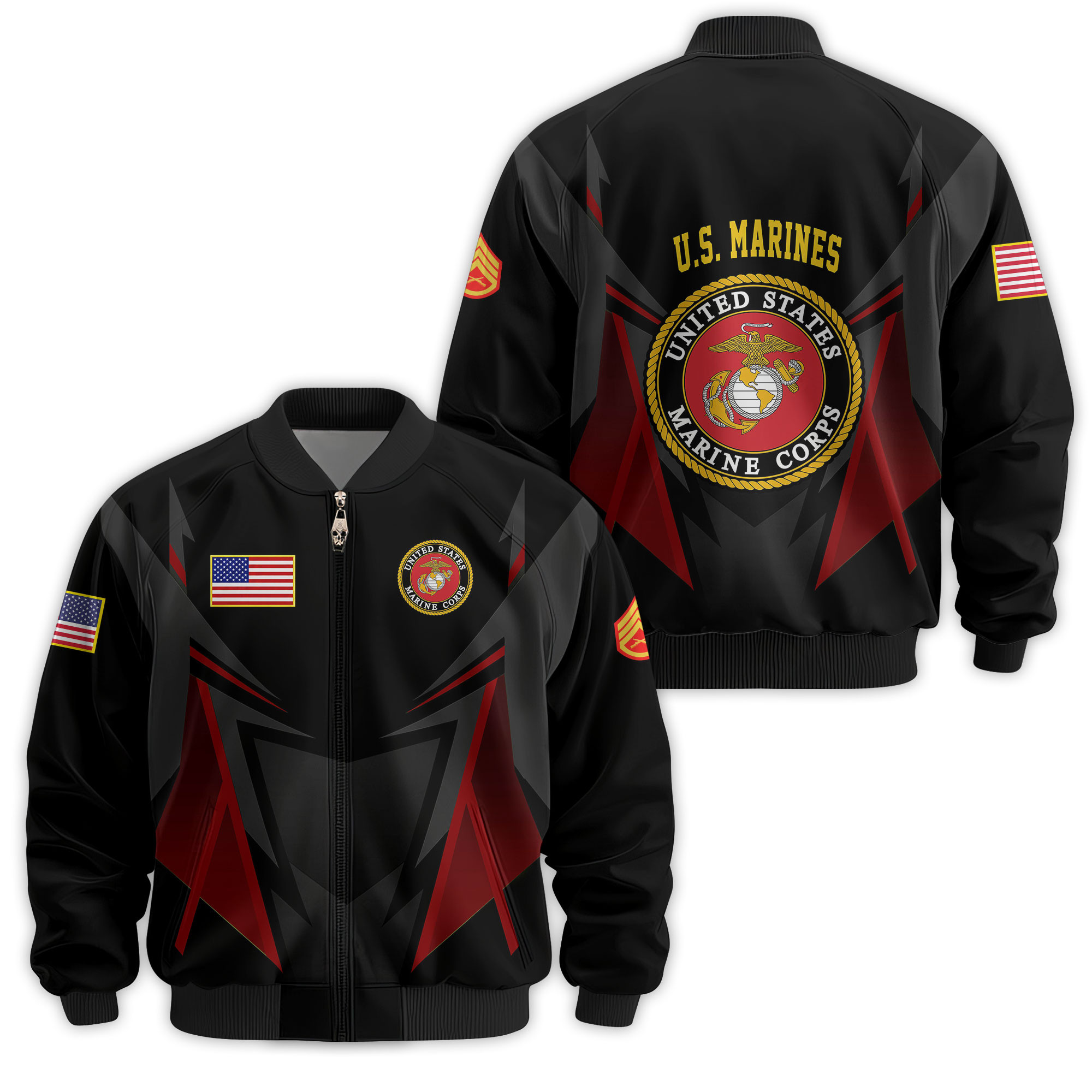 Premium Custom USMC Veteran Bomber Jacket VPVC811473, Waterproof Windbreaker Coat, Marine Veteran Gift, Veterans Day Gift