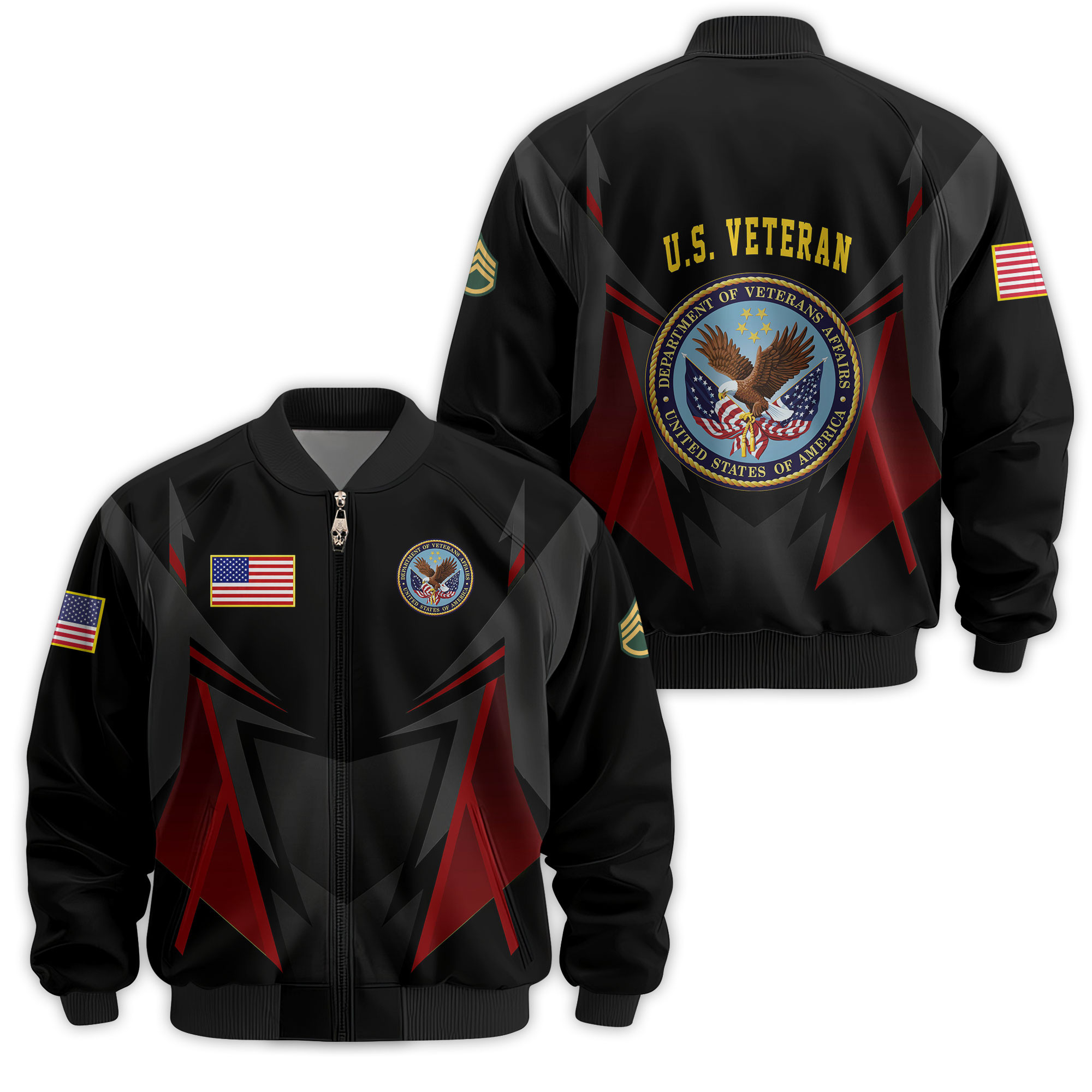 Premium Custom US Veteran Bomber Jacket VPVC811477, Waterproof Windbreaker Coat, US Veteran Gift, Veterans Day Gift