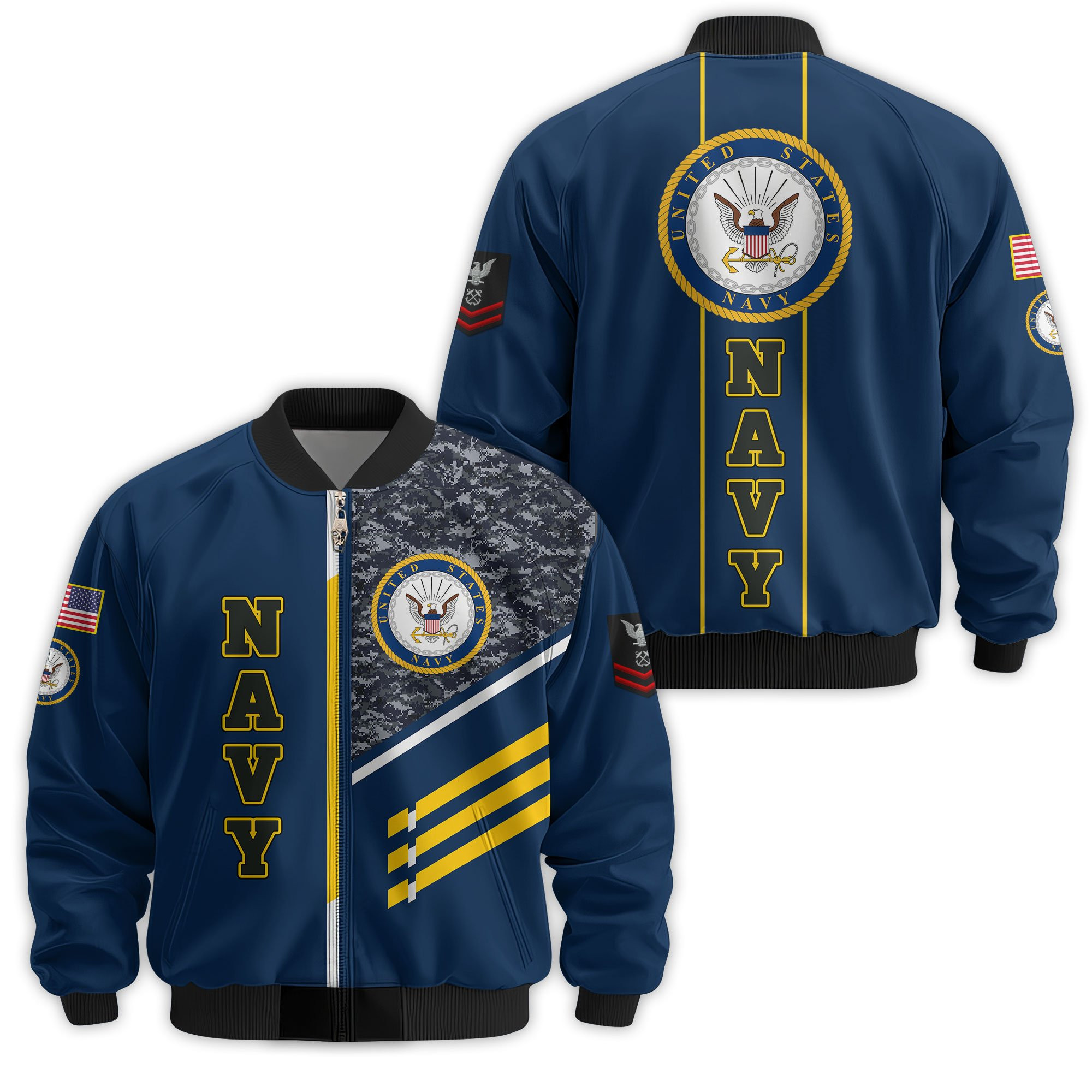 Premium Custom US Navy Veteran Bomber Jacket VPVC811482, Waterproof Windbreaker Coat, Navy Veteran Gift, Veterans Day Gift