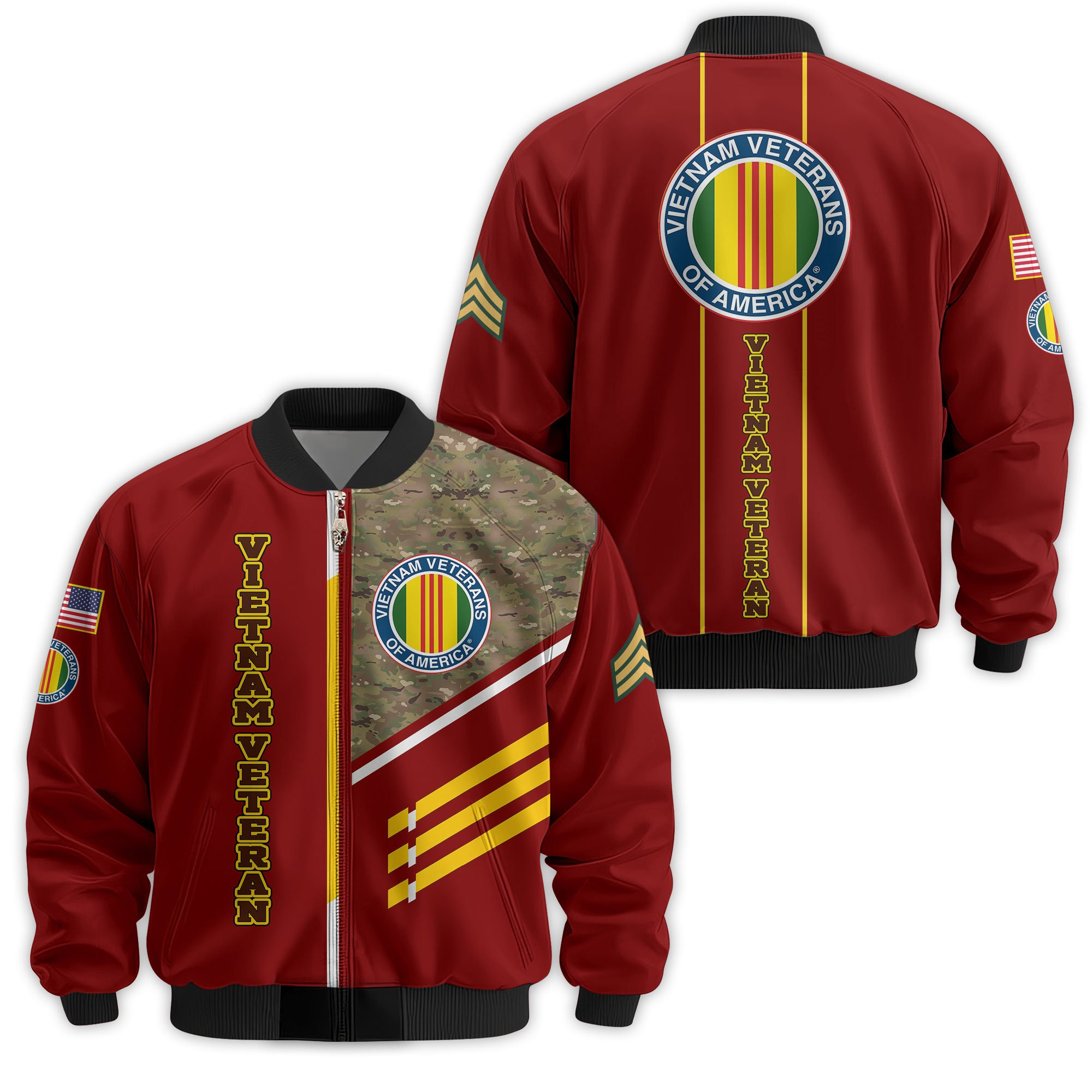 Premium Custom Vietnam Veteran Bomber Jacket VPVC811486, Waterproof Windbreaker Coat, Vietnam Veteran Gift, Veterans Day Gift