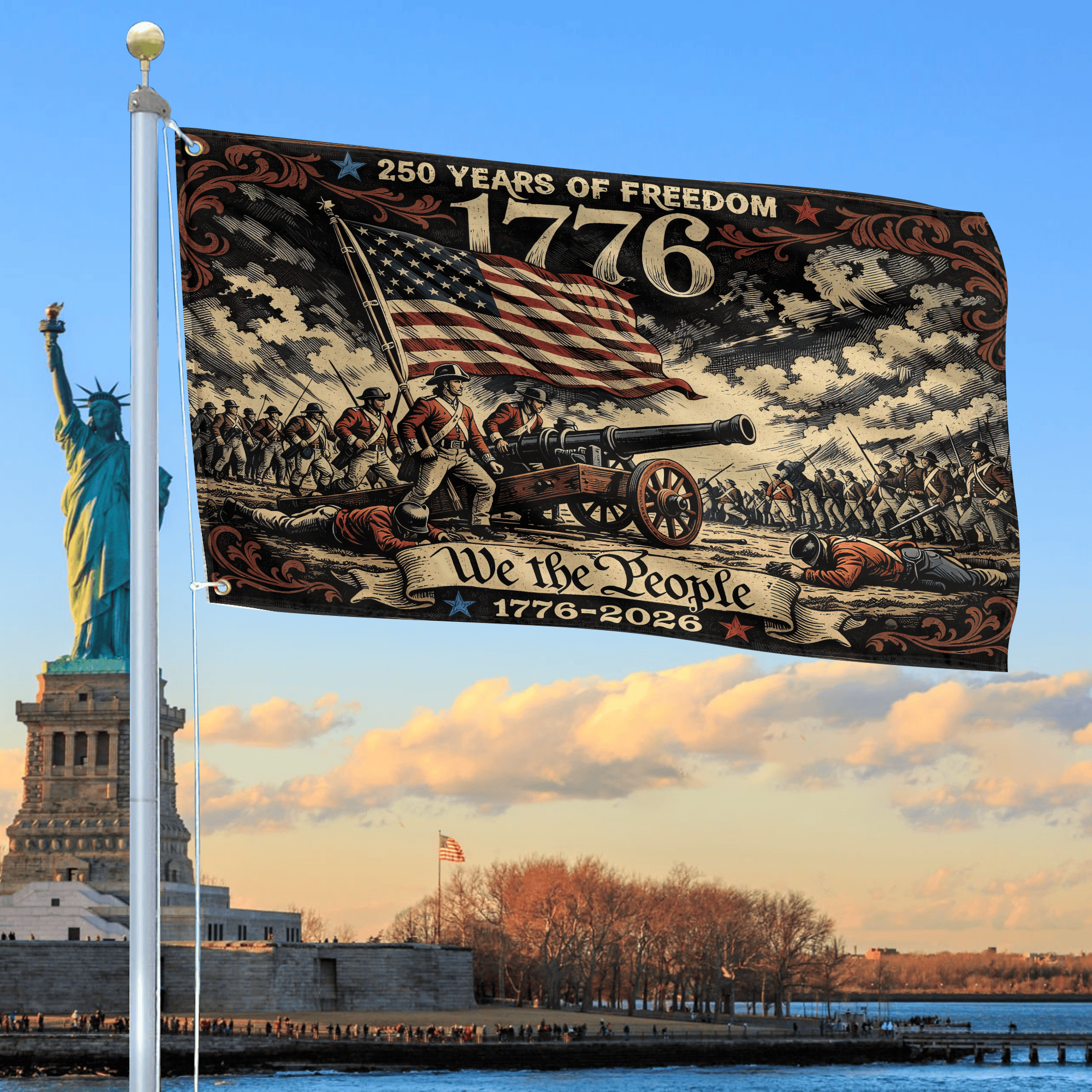 Premium America 250th Anniversary Grommet Flag VPVC120114, America 250th Flag, America 250th Birthday, Best Gifts On Independence Day, Veterans Day