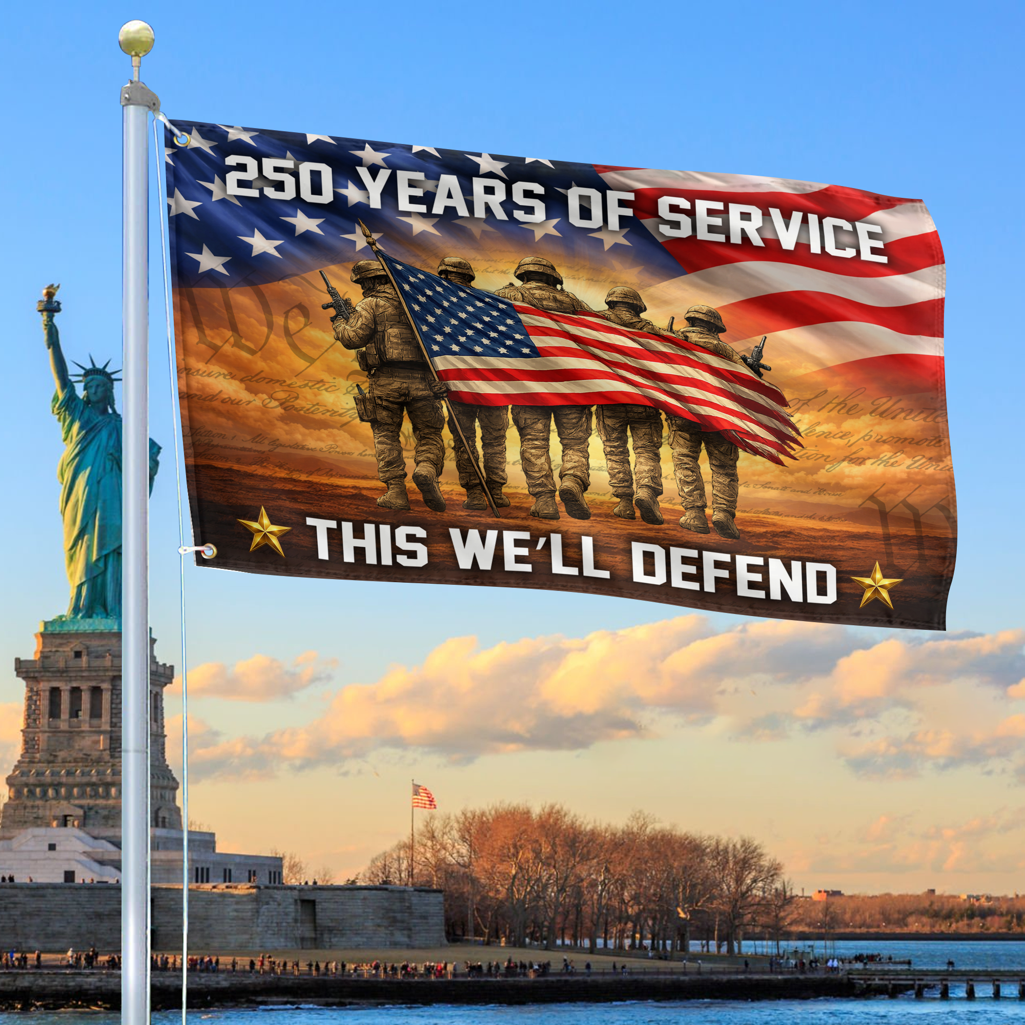 Premium America 250th Anniversary Grommet Flag VPVC120124, America 250th Flag, America 250th Birthday, Best Gifts On Independence Day, Veterans Day