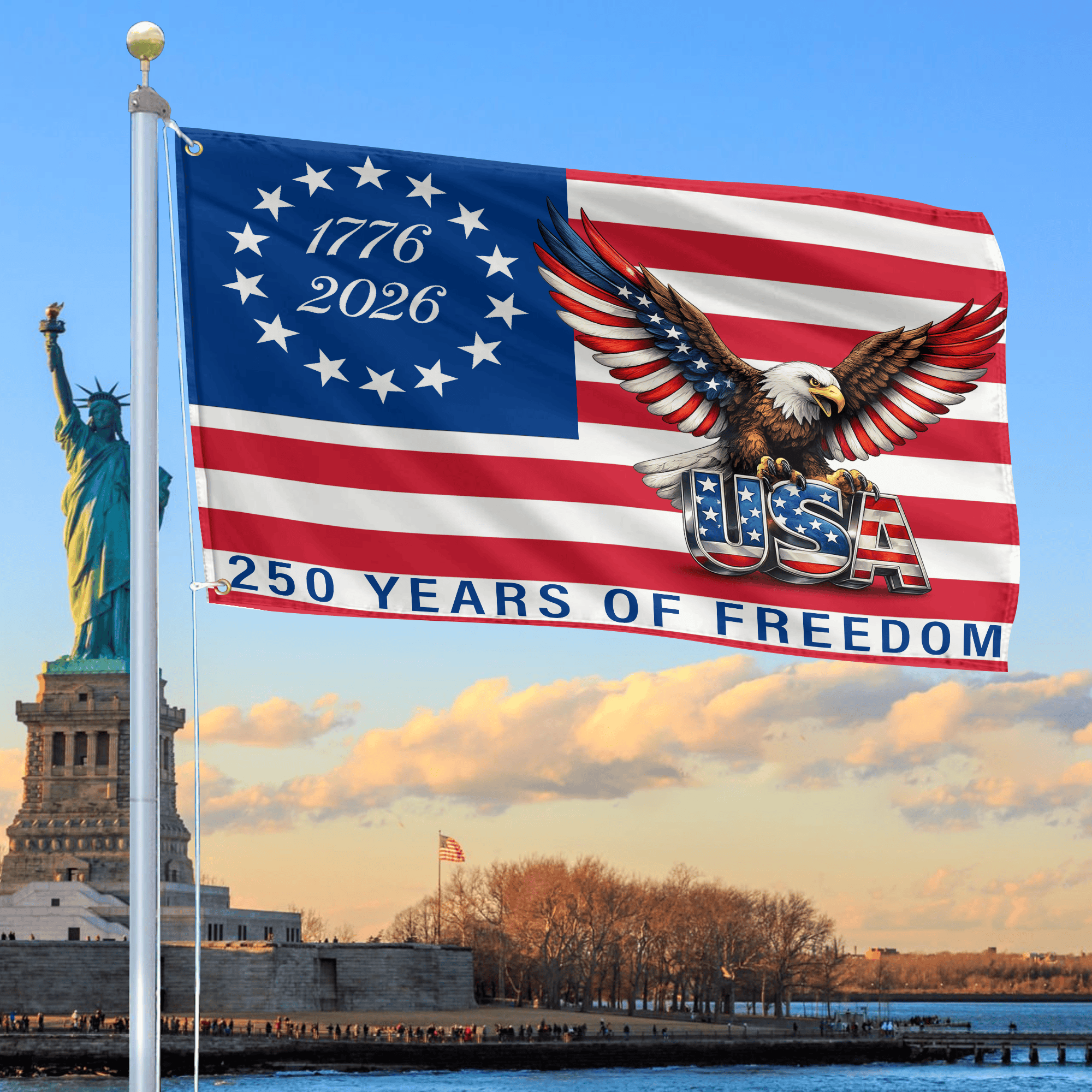 Premium America 250th Anniversary Grommet Flag VPVC120125, America 250th Flag, America 250th Birthday, Best Gifts On Independence Day, Veterans Day