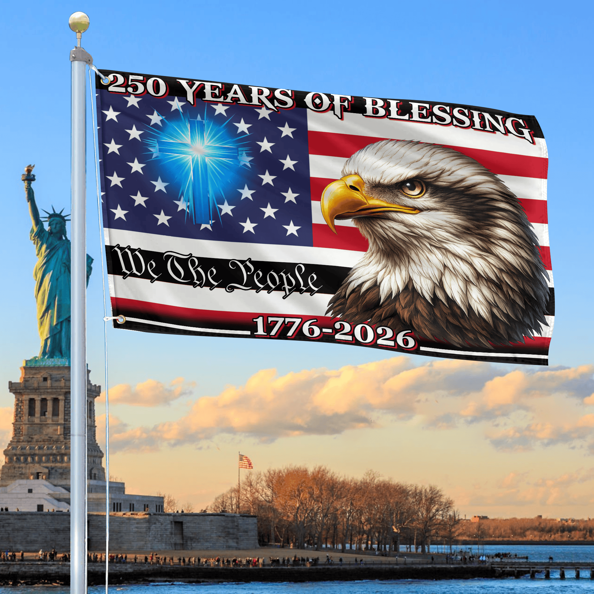 Premium America 250th Anniversary Grommet Flag VPVC120127, America 250th Flag, America 250th Birthday, Best Gifts On Independence Day, Veterans Day