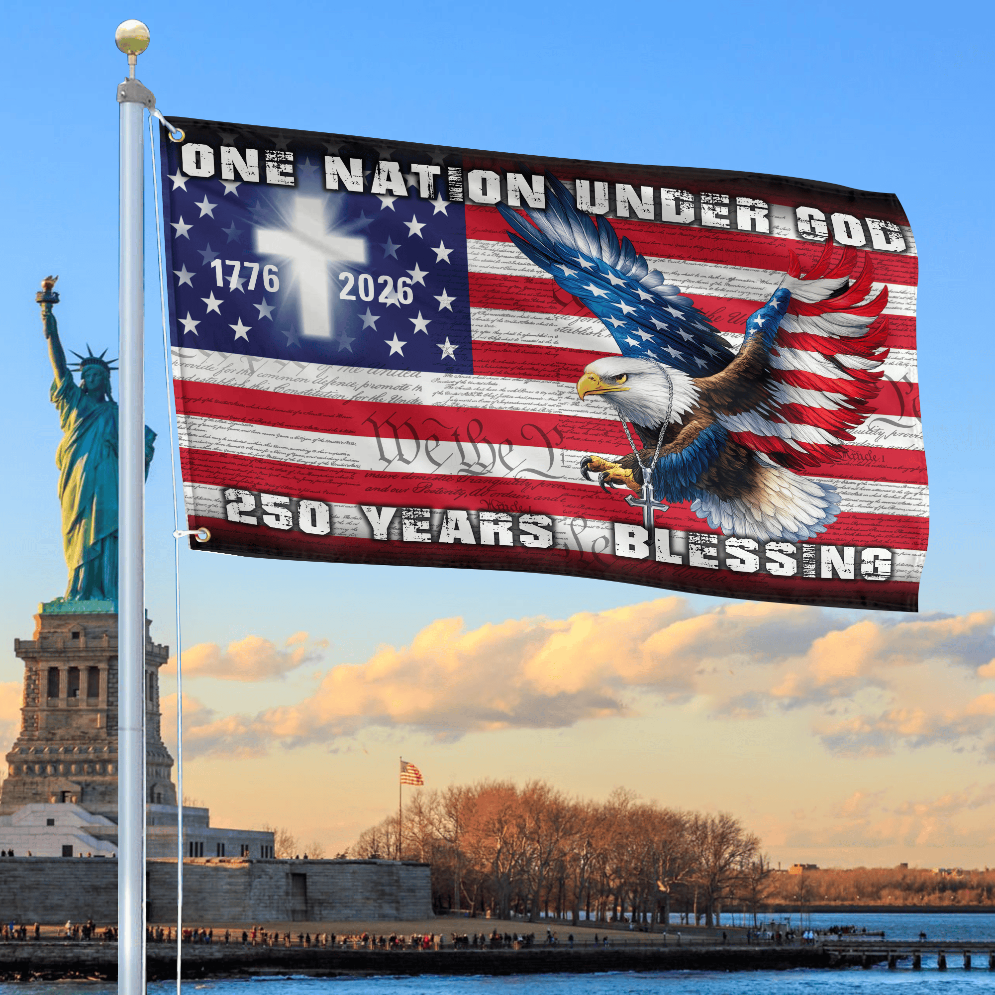 Premium America 250th Anniversary Grommet Flag VPVC120128, America 250th Flag, America 250th Birthday, Best Gifts On Independence Day, Veterans Day