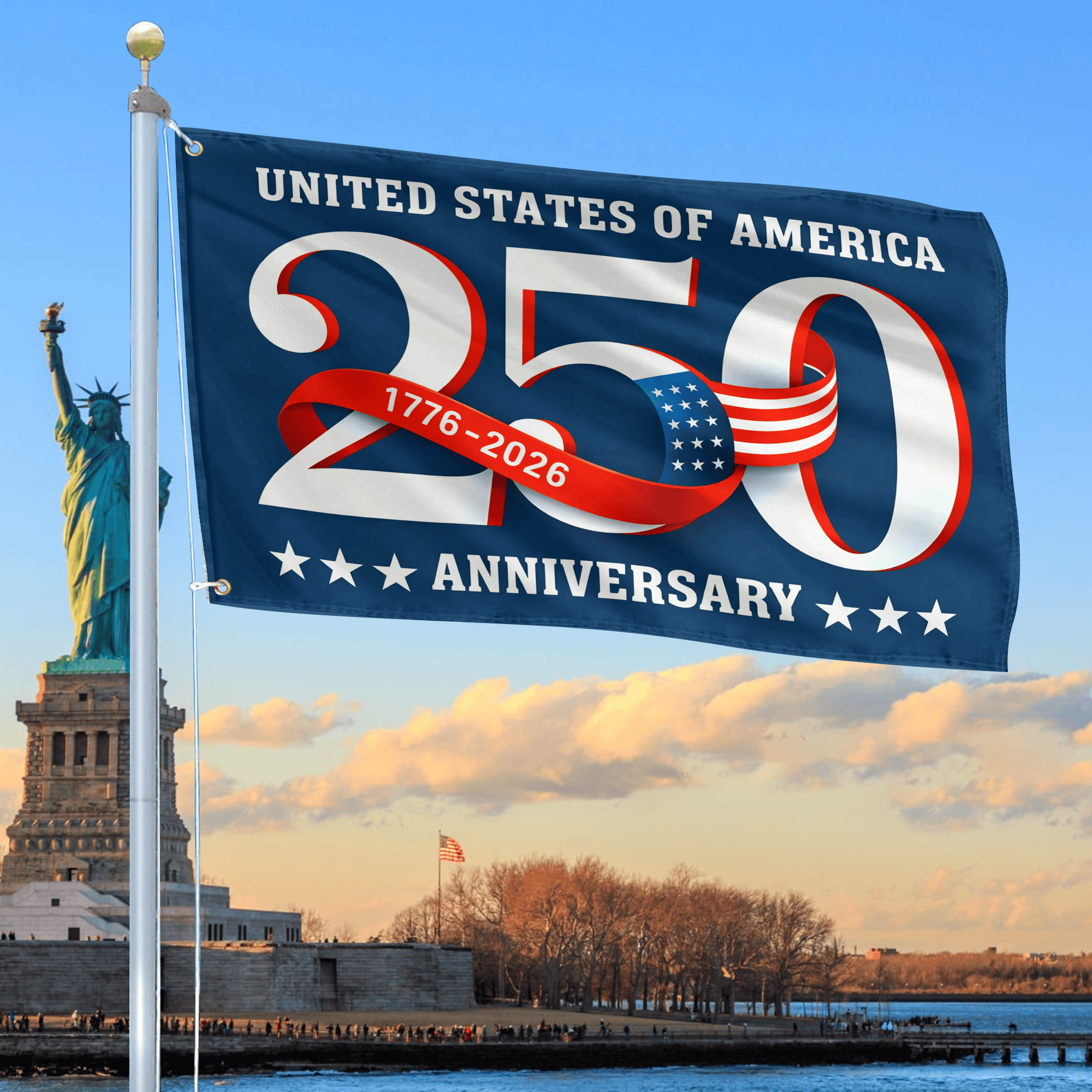 Premium America 250th Anniversary Grommet Flag VPVC120129, America 250th Flag, America 250th Birthday, Best Gifts On Independence Day, Veterans Day
