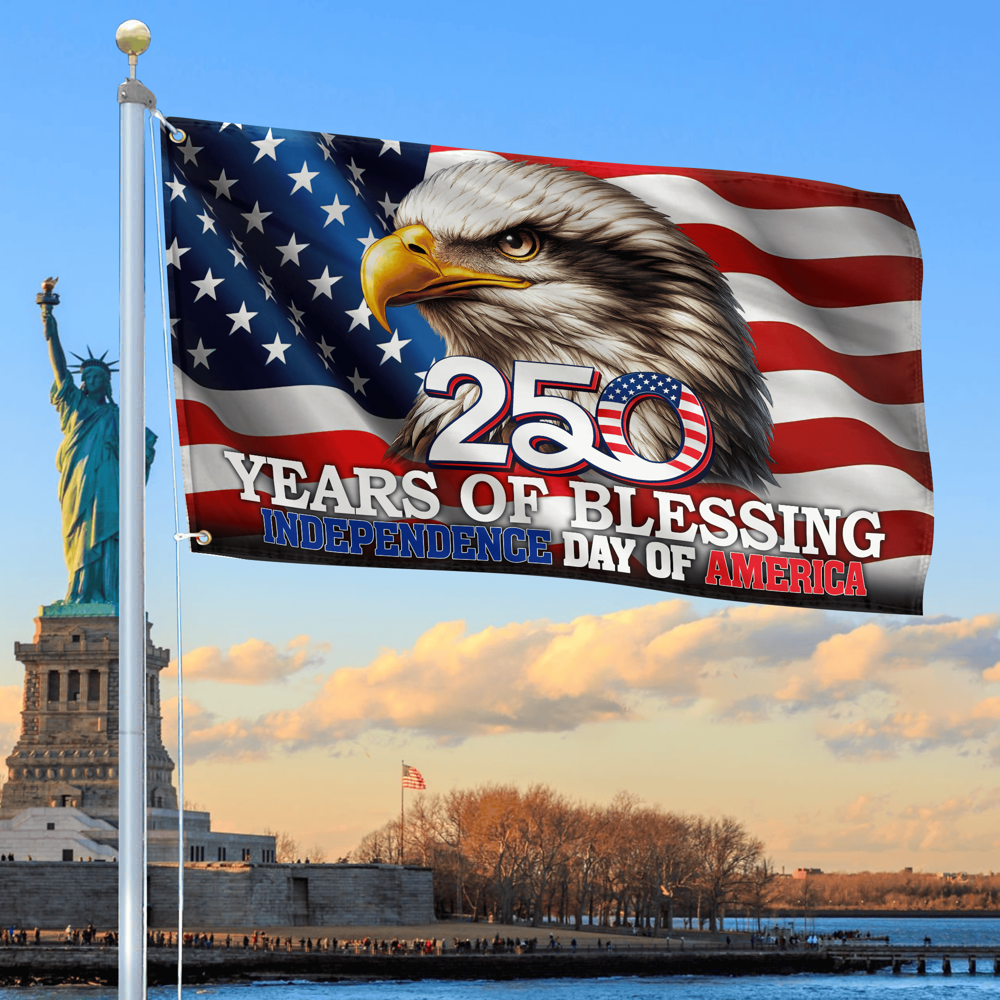Premium America 250th Anniversary Grommet Flag VPVC120130, America 250th Flag, America 250th Birthday, Best Gifts On Independence Day, Veterans Day