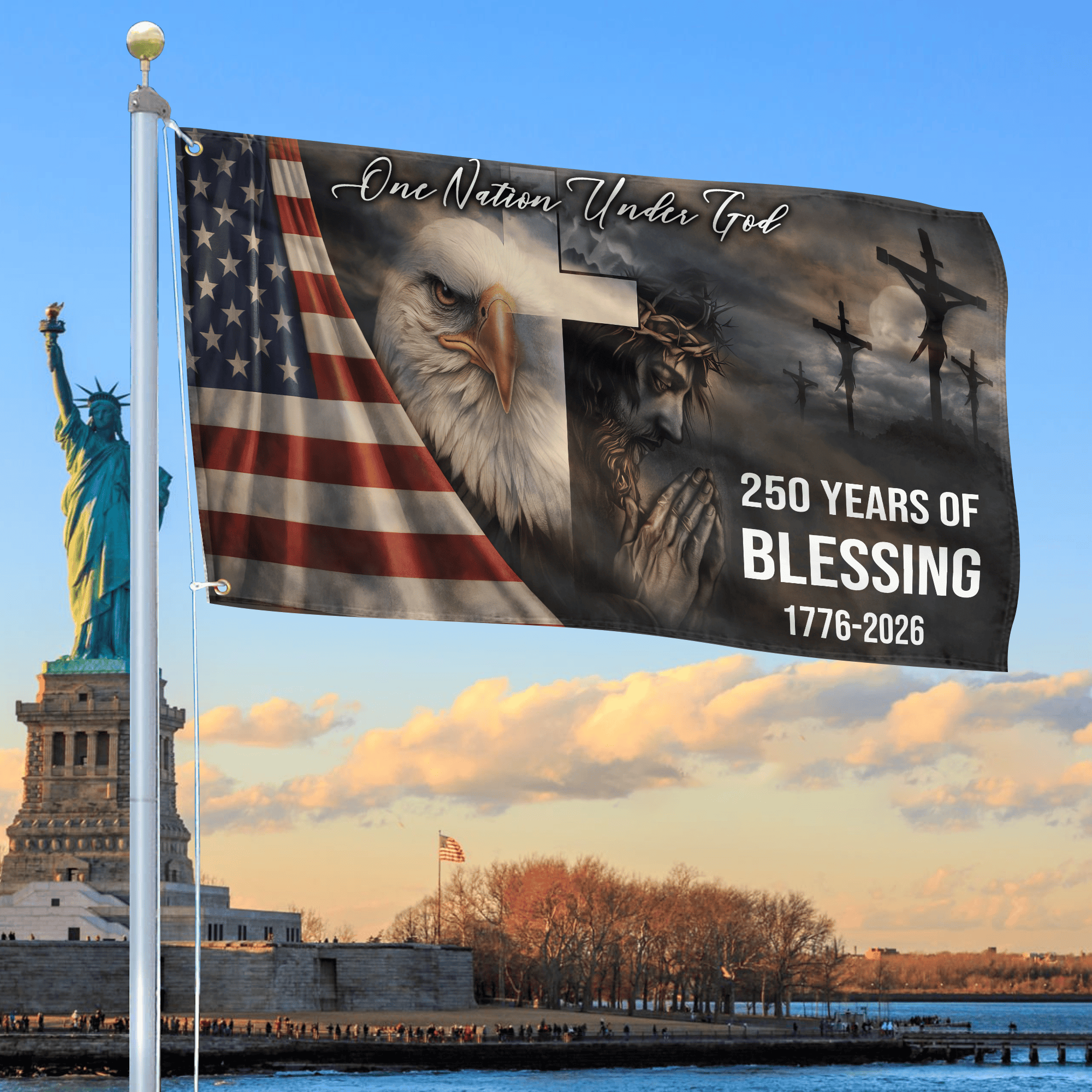Premium America 250th Anniversary Grommet Flag VPVC120133, America 250th Flag, America 250th Birthday, Best Gifts On Independence Day, Veterans Day