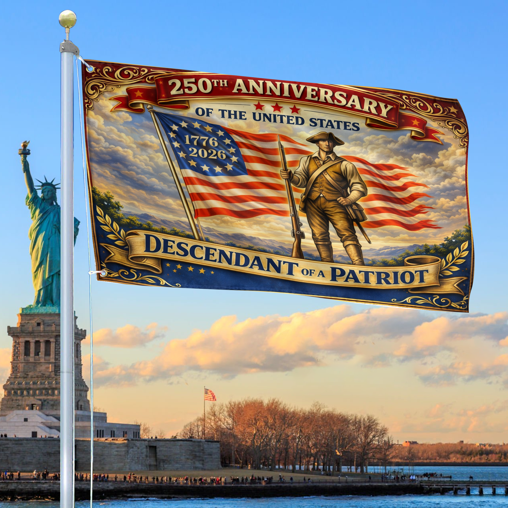 Premium America 250th Anniversary Grommet Flag VPVC120135, America 250th Flag, America 250th Birthday, Best Gifts On Independence Day, Veterans Day