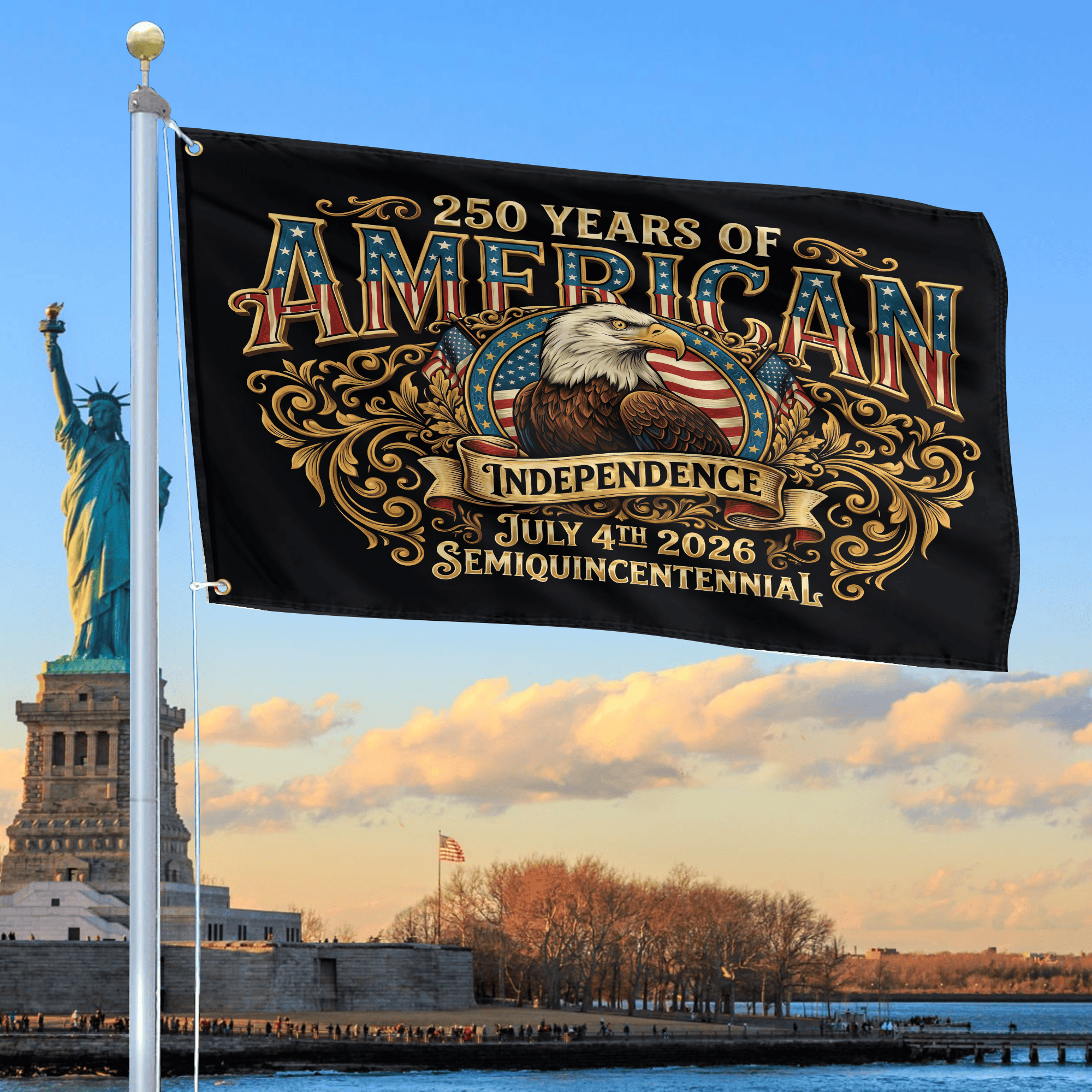 Premium America 250th Anniversary Grommet Flag VPVC120140, America 250th Flag, America 250th Birthday, Best Gifts On Independence Day, Veterans Day