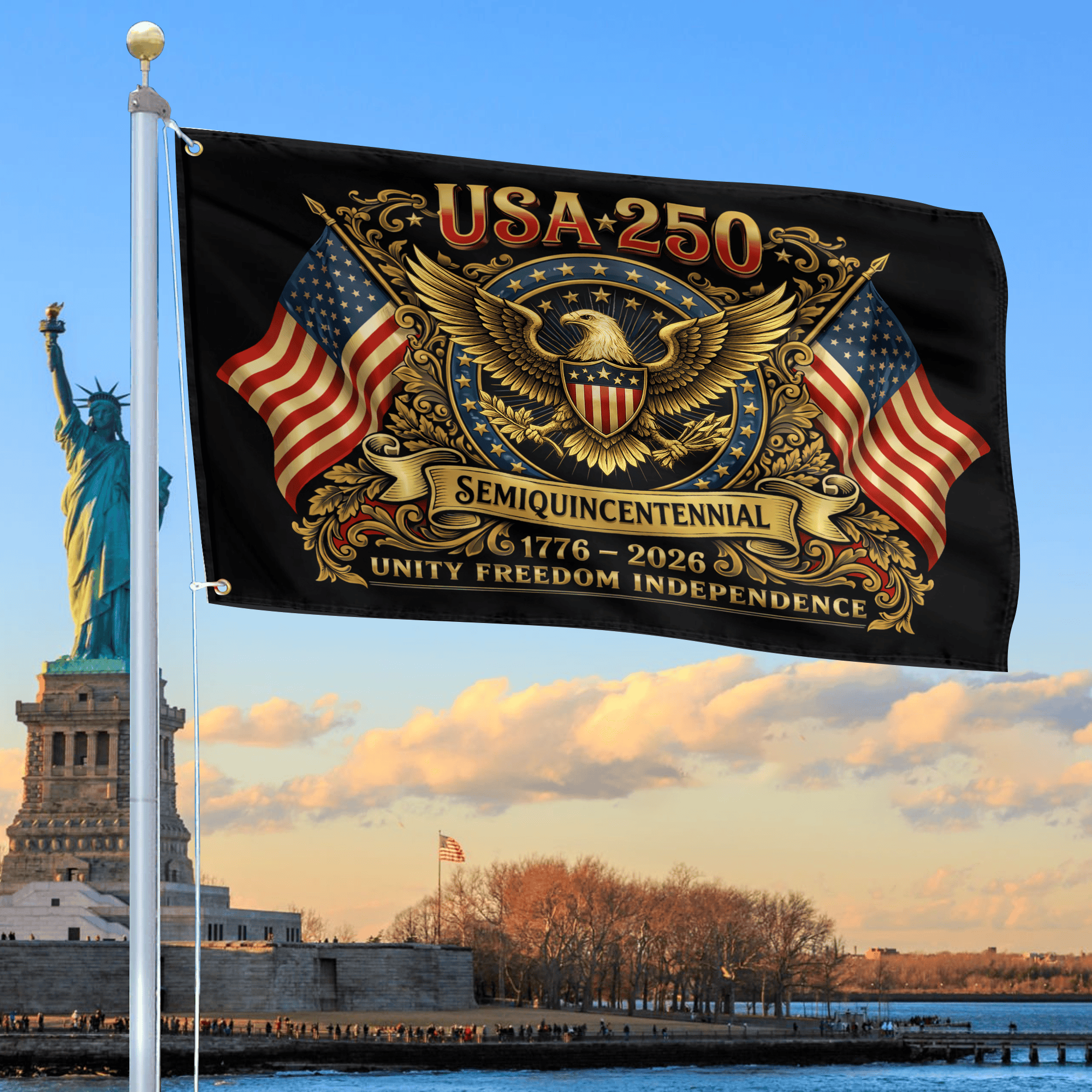 Premium America 250th Anniversary Grommet Flag VPVC120141, America 250th Flag, America 250th Birthday, Best Gifts On Independence Day, Veterans Day