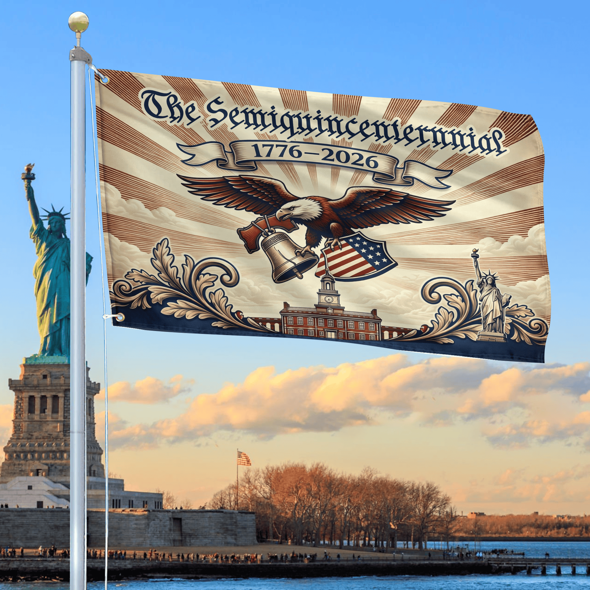Premium America 250th Anniversary Grommet Flag VPVC120142, America 250th Flag, America 250th Birthday, Best Gifts On Independence Day, Veterans Day