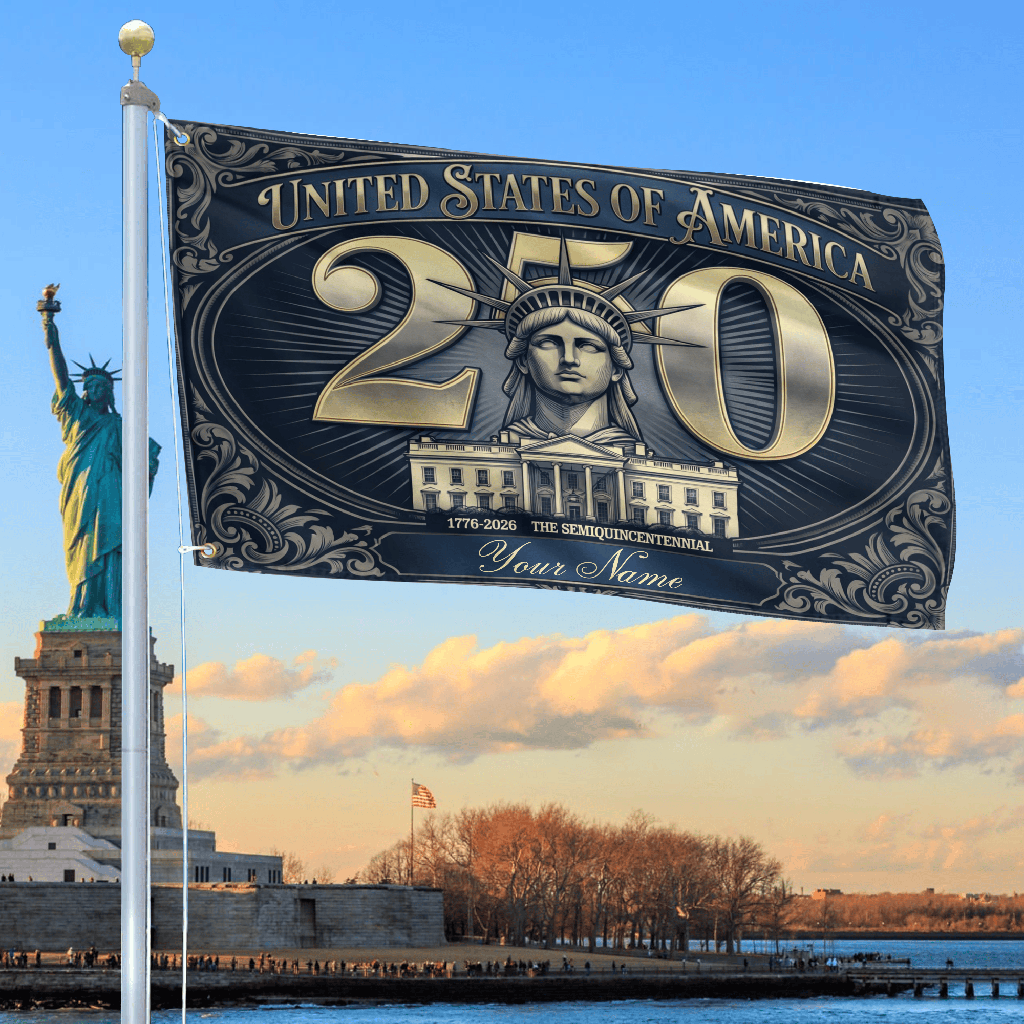 Premium America 250th Anniversary Grommet Flag VPVC120145, America 250th Flag, America 250th Birthday, Best Gifts On Independence Day, Veterans Day