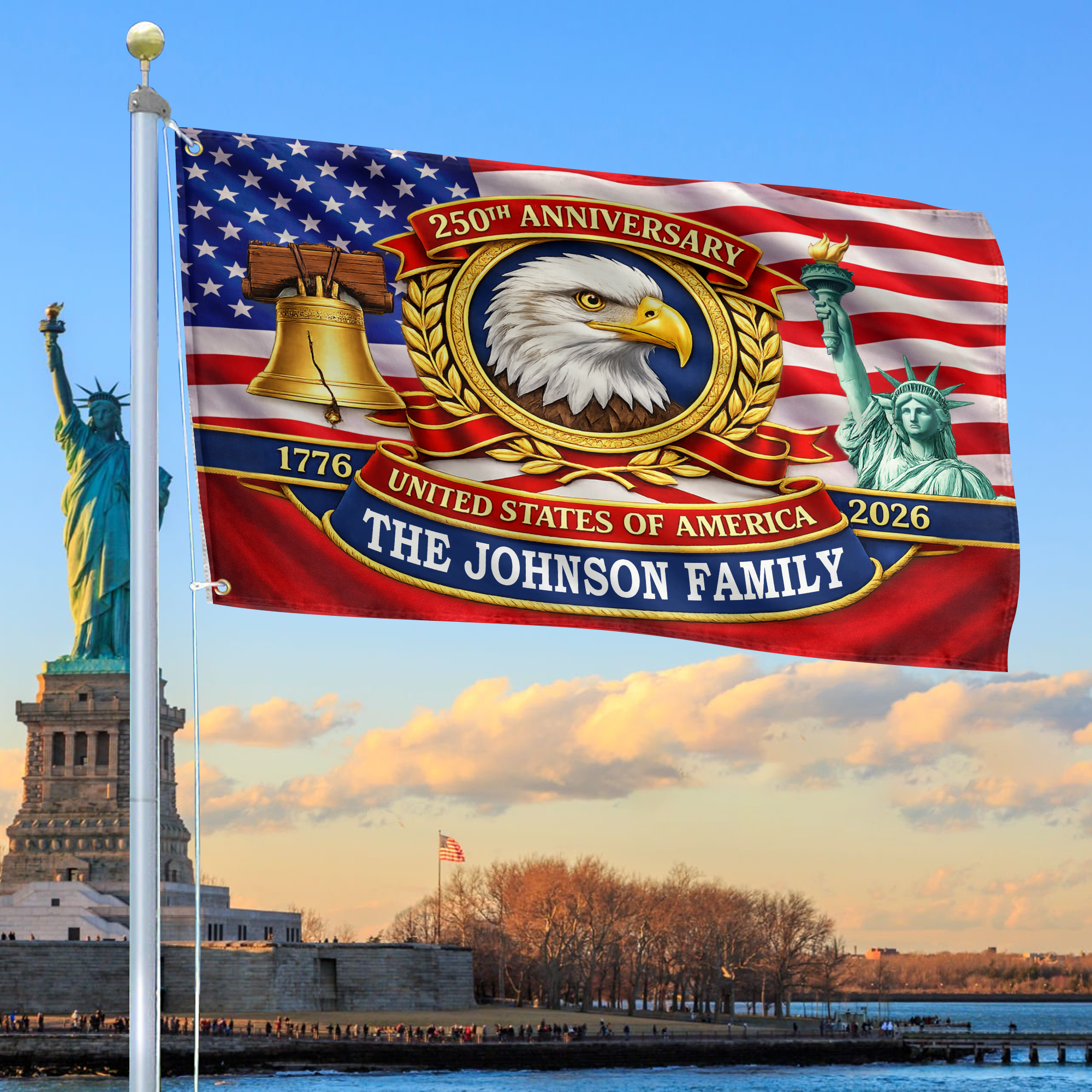 Premium Custom America 250th Anniversary Grommet Flag VPVC120162, America 250th Flag, America 250th Birthday, Best Gifts On Independence Day, Veterans Day