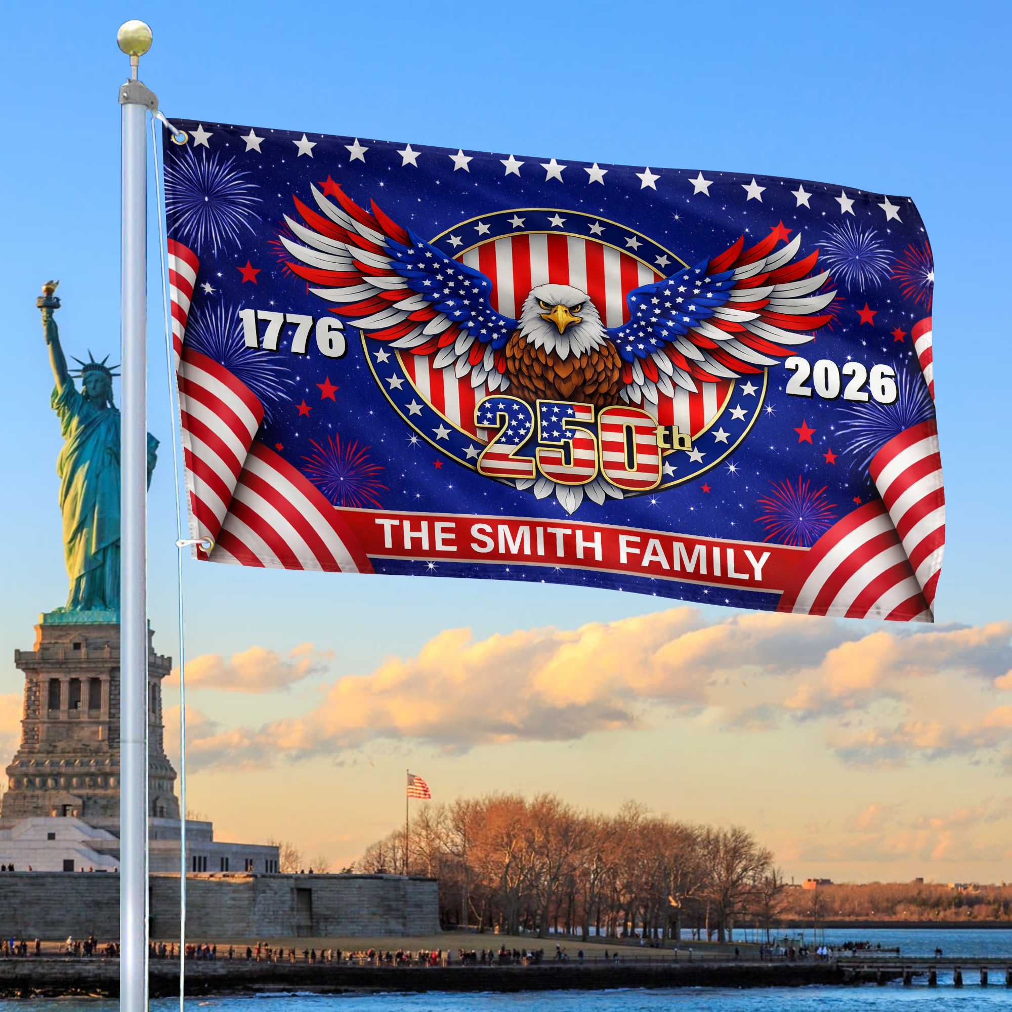 Premium Custom America 250th Anniversary Grommet Flag VPVC120163, America 250th Flag, America 250th Birthday, Best Gifts On Independence Day, Veterans Day