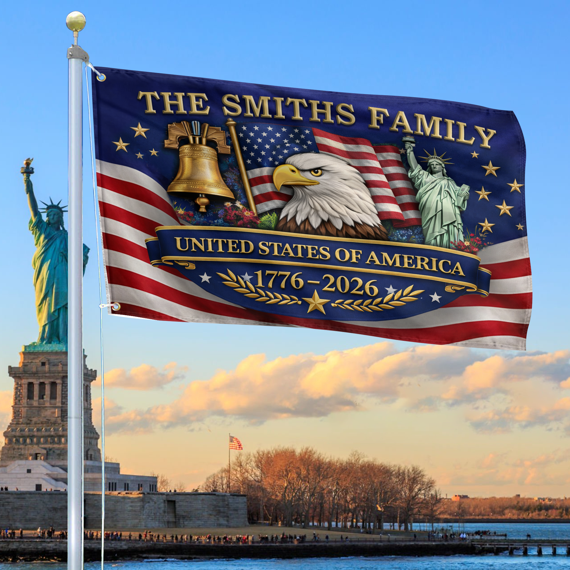 Premium Custom America 250th Anniversary Grommet Flag VPVC120164, America 250th Flag, America 250th Birthday, Best Gifts On Independence Day, Veterans Day