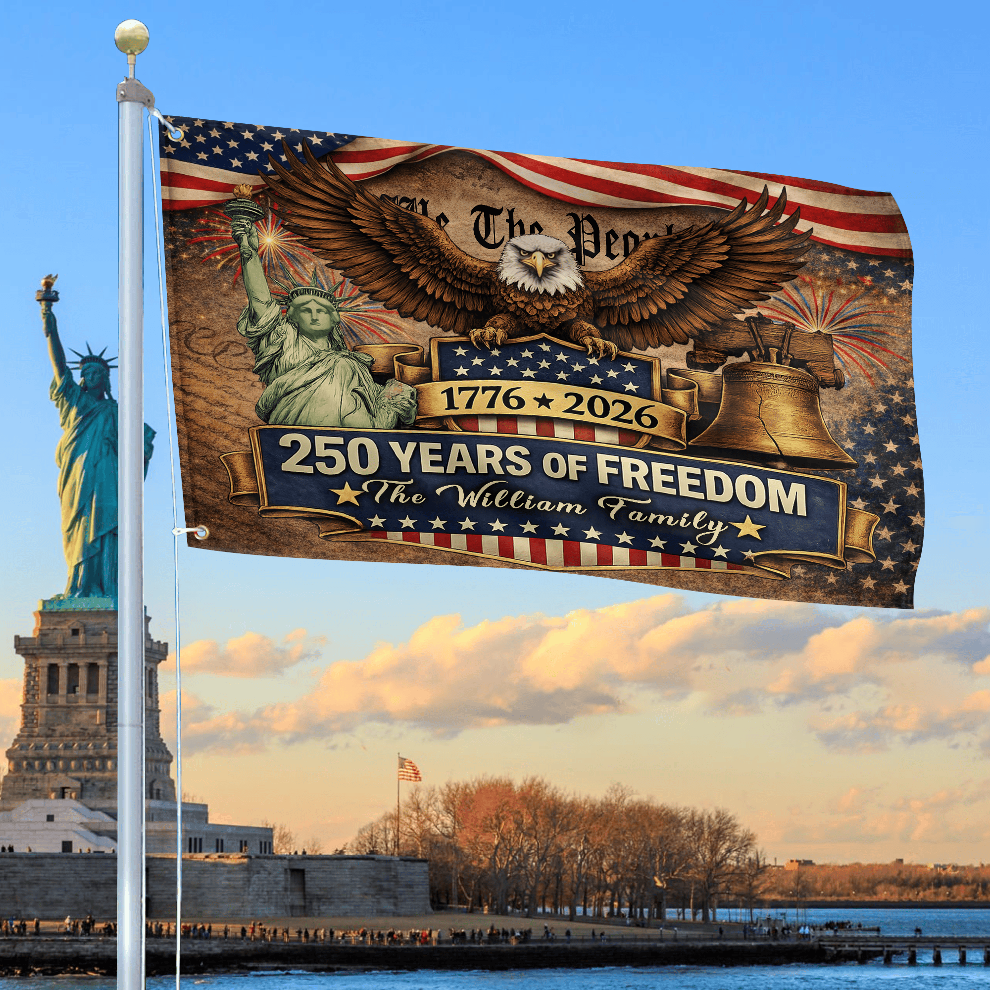Premium Custom America 250th Anniversary Grommet Flag VPVC120167, America 250th Flag, America 250th Birthday, Best Gifts On Independence Day, Veterans Day