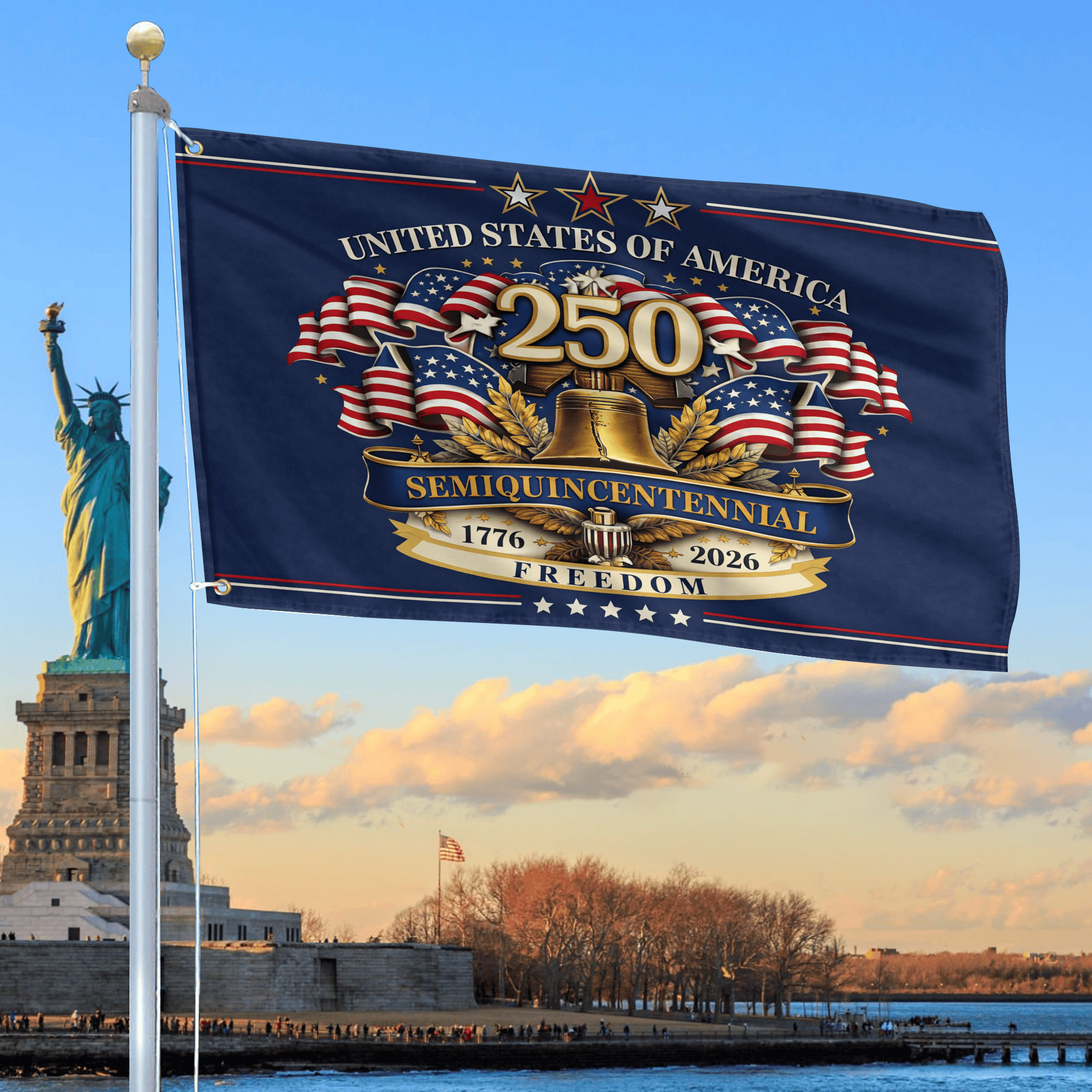 Premium America 250th Anniversary Grommet Flag VPVC120170, America 250th Flag, America 250th Birthday, Best Gifts On Independence Day, Veterans Day