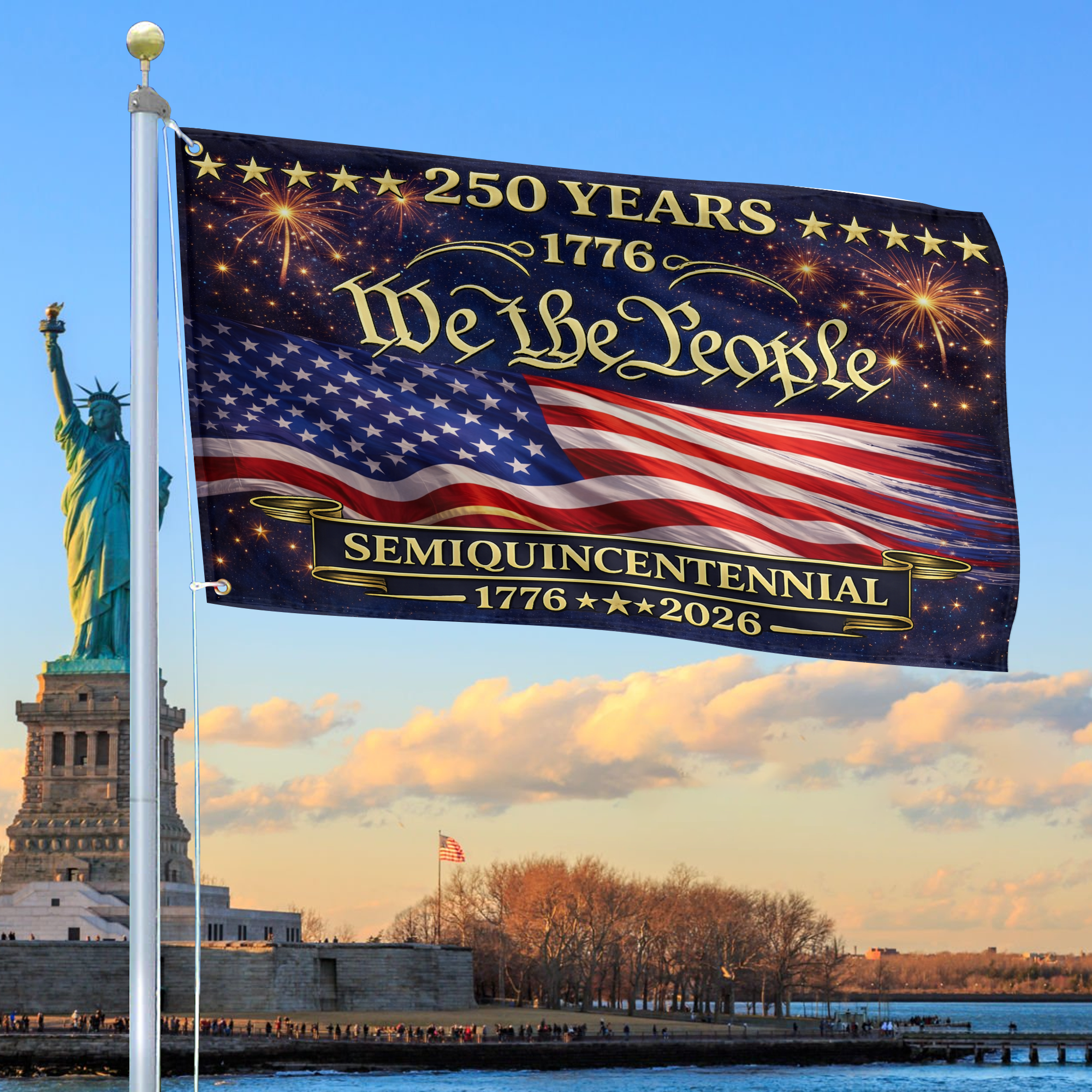 Premium America 250th Anniversary Grommet Flag VPVC120176, America 250th Flag, America 250th Birthday, Best Gifts On Independence Day, Veterans Day