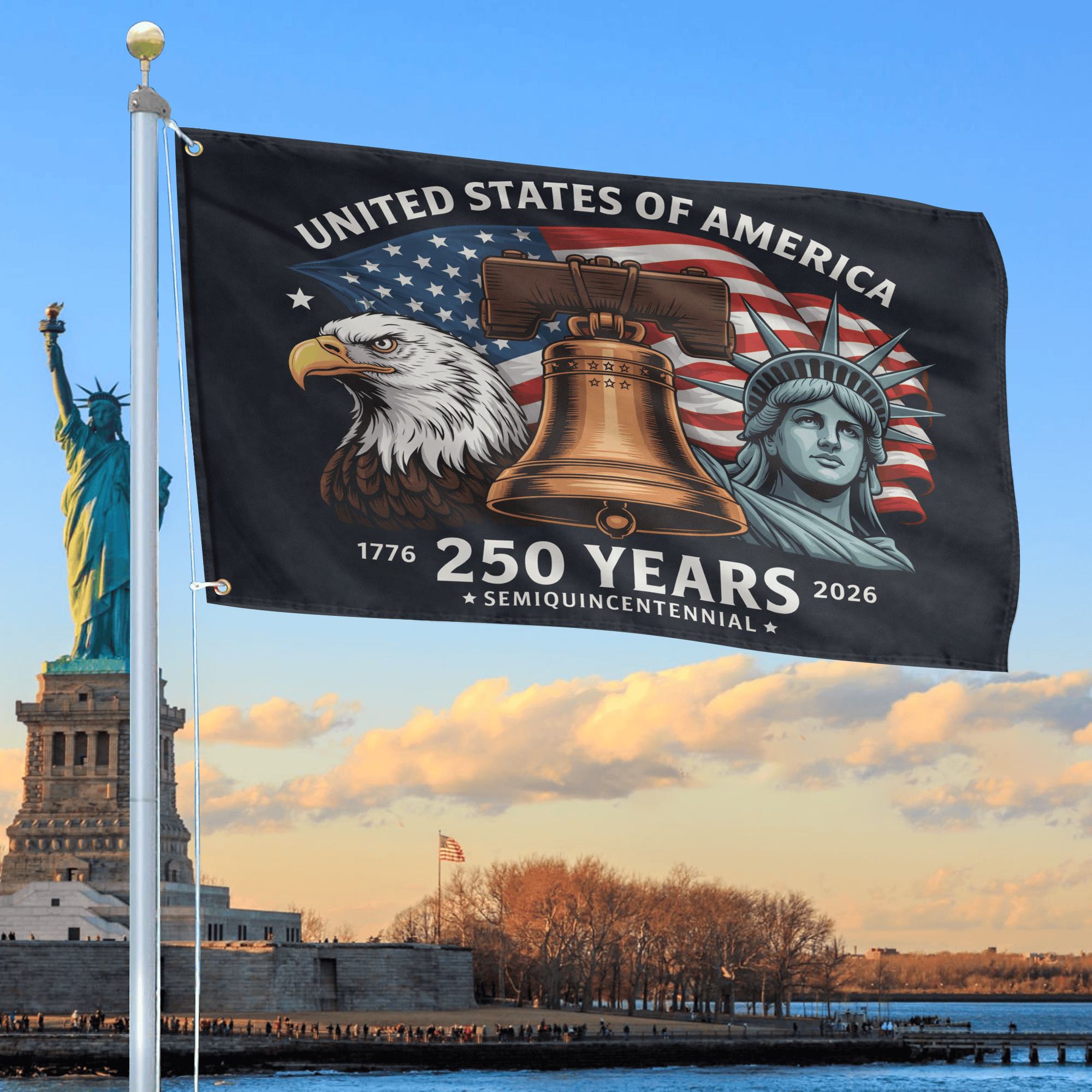 Premium America 250th Anniversary Grommet Flag VPVC120177, America 250th Flag, America 250th Birthday, Best Gifts On Independence Day, Veterans Day