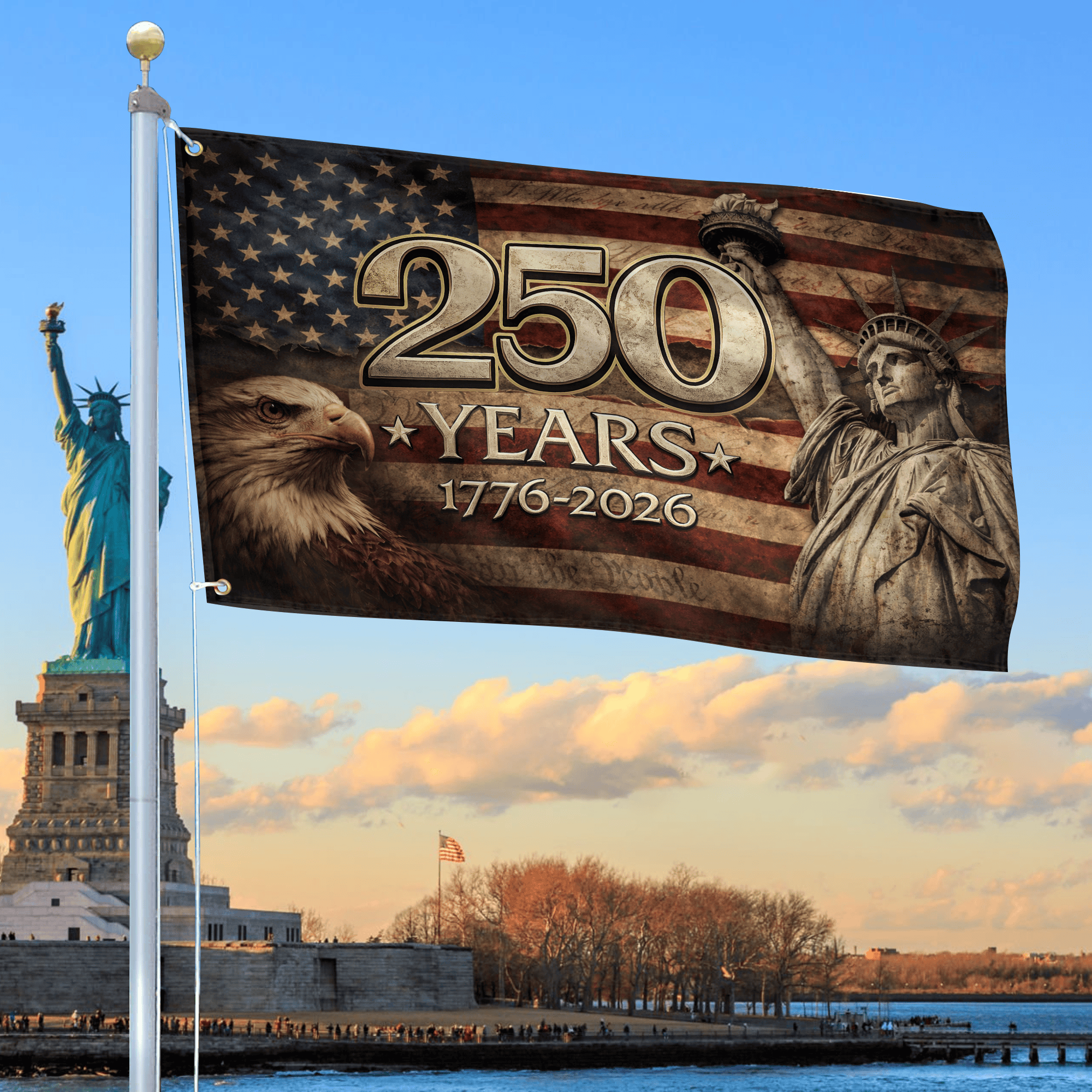 Premium America 250th Anniversary Grommet Flag VPVC120178, America 250th Flag, America 250th Birthday, Best Gifts On Independence Day, Veterans Day