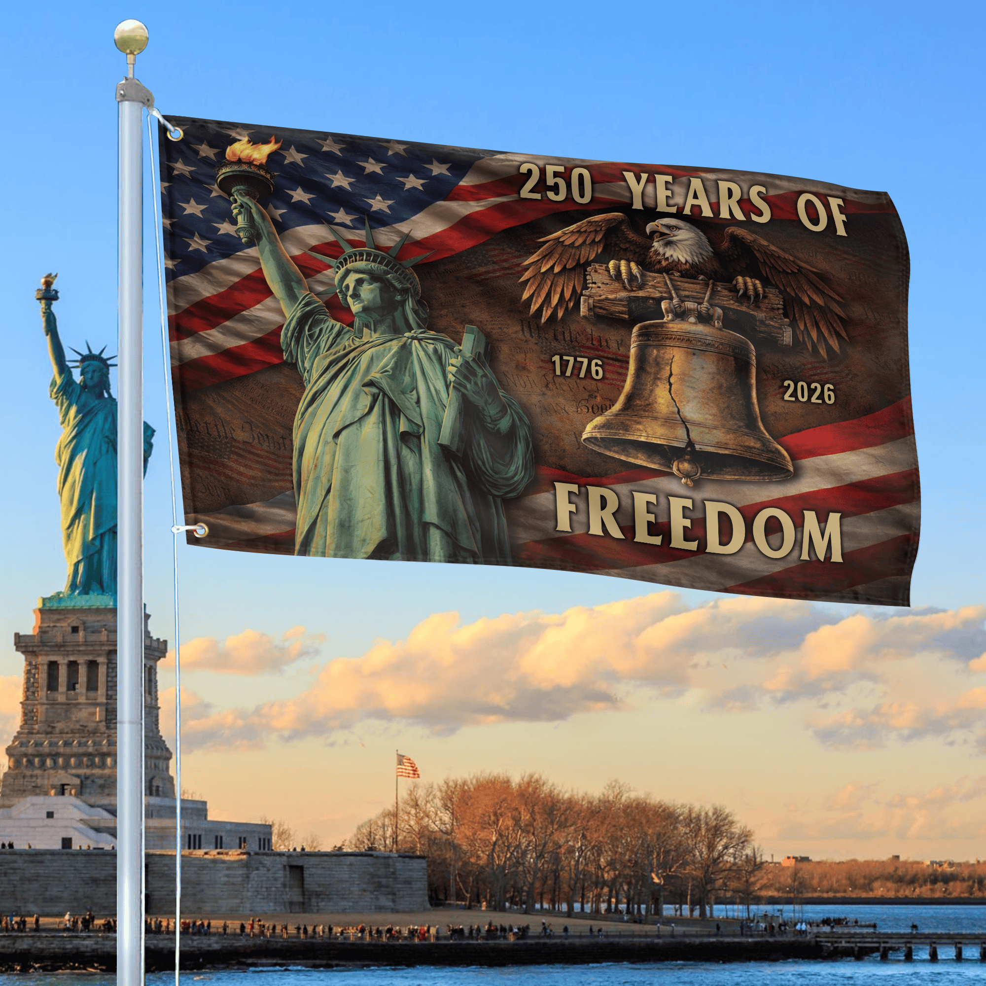 Premium America 250th Anniversary Grommet Flag VPVC120179, America 250th Flag, America 250th Birthday, Best Gifts On Independence Day, Veterans Day