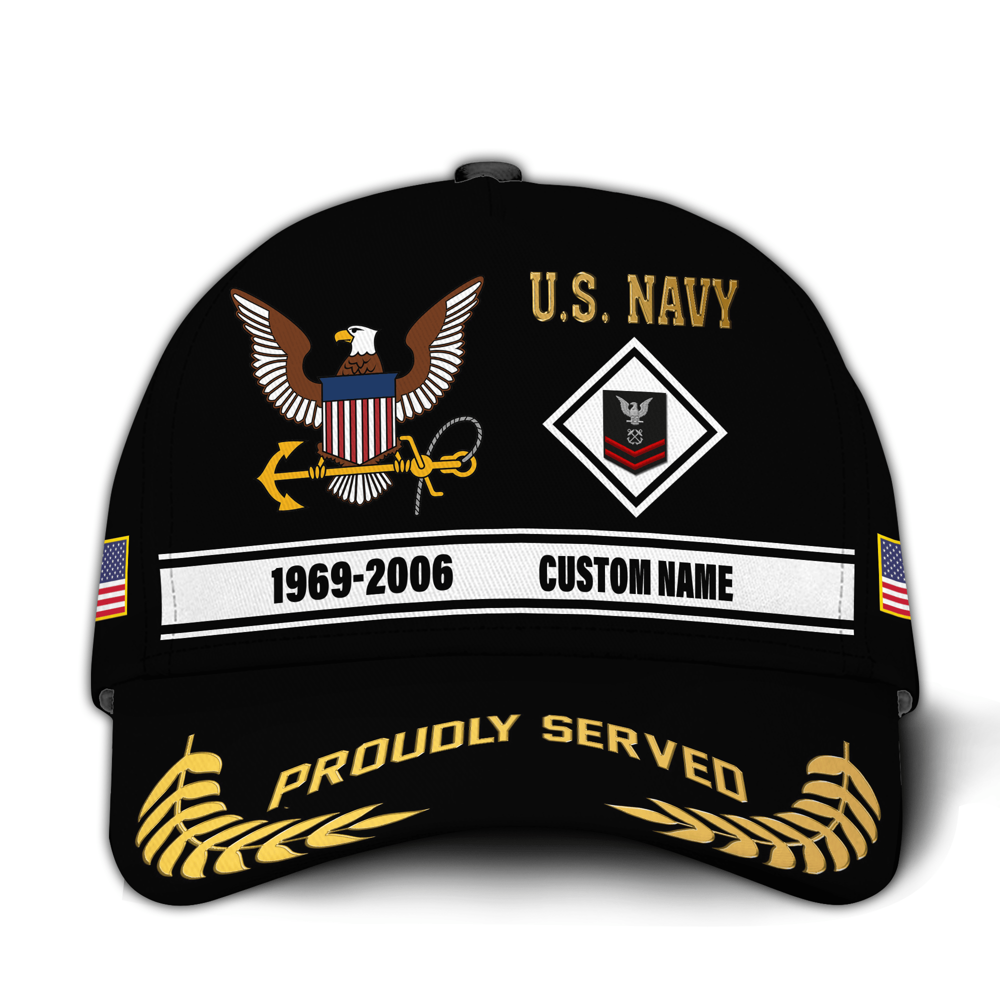 Premium Custom US Navy Veteran Hat VPVC020952, Cap For Navy Veterans, Gifts For Veterans Day, Father’s Day