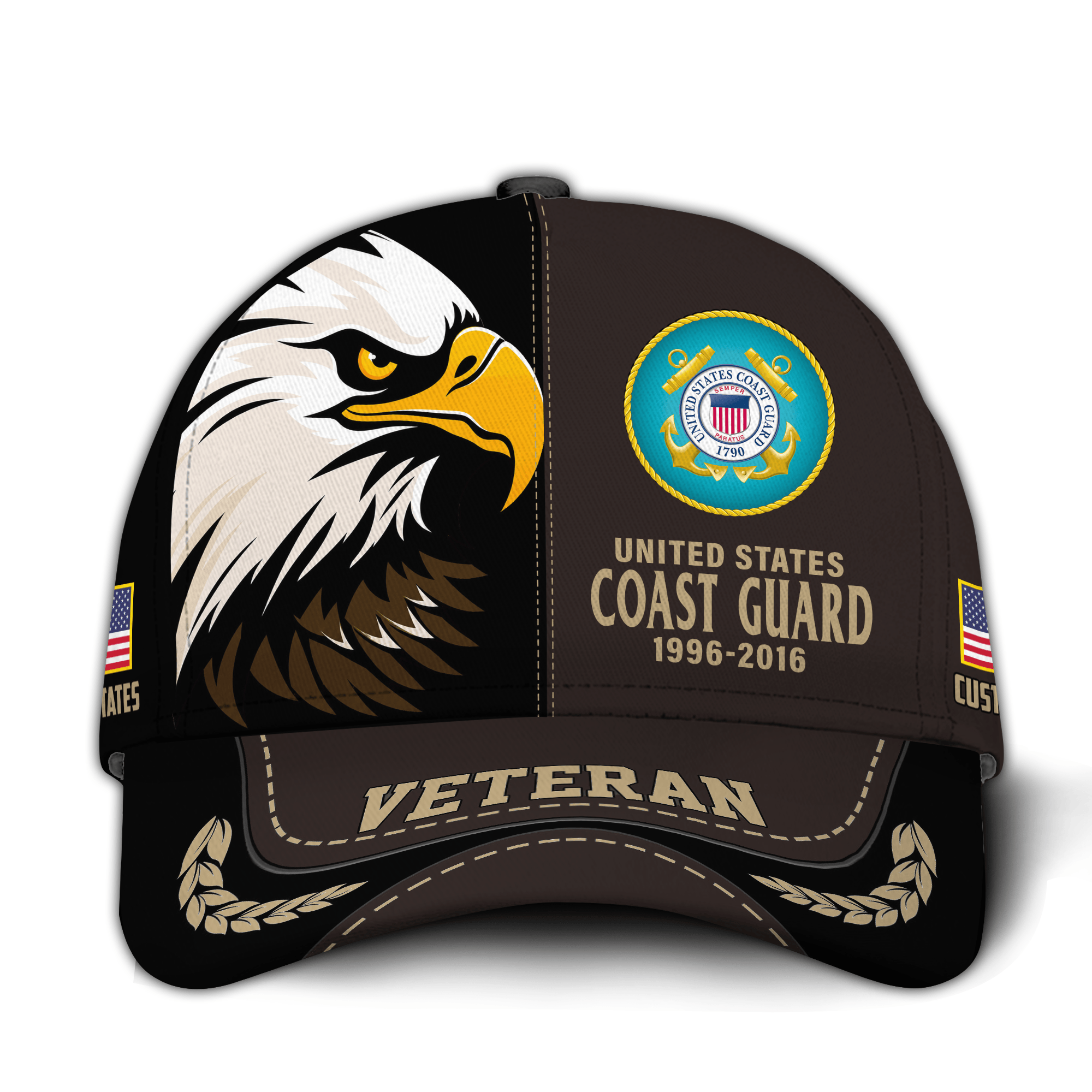 Premium Custom USCG Veteran Hat VPVC020975, Cap For Coast Guard Veterans, Gifts For Veterans Day, Father’s Day