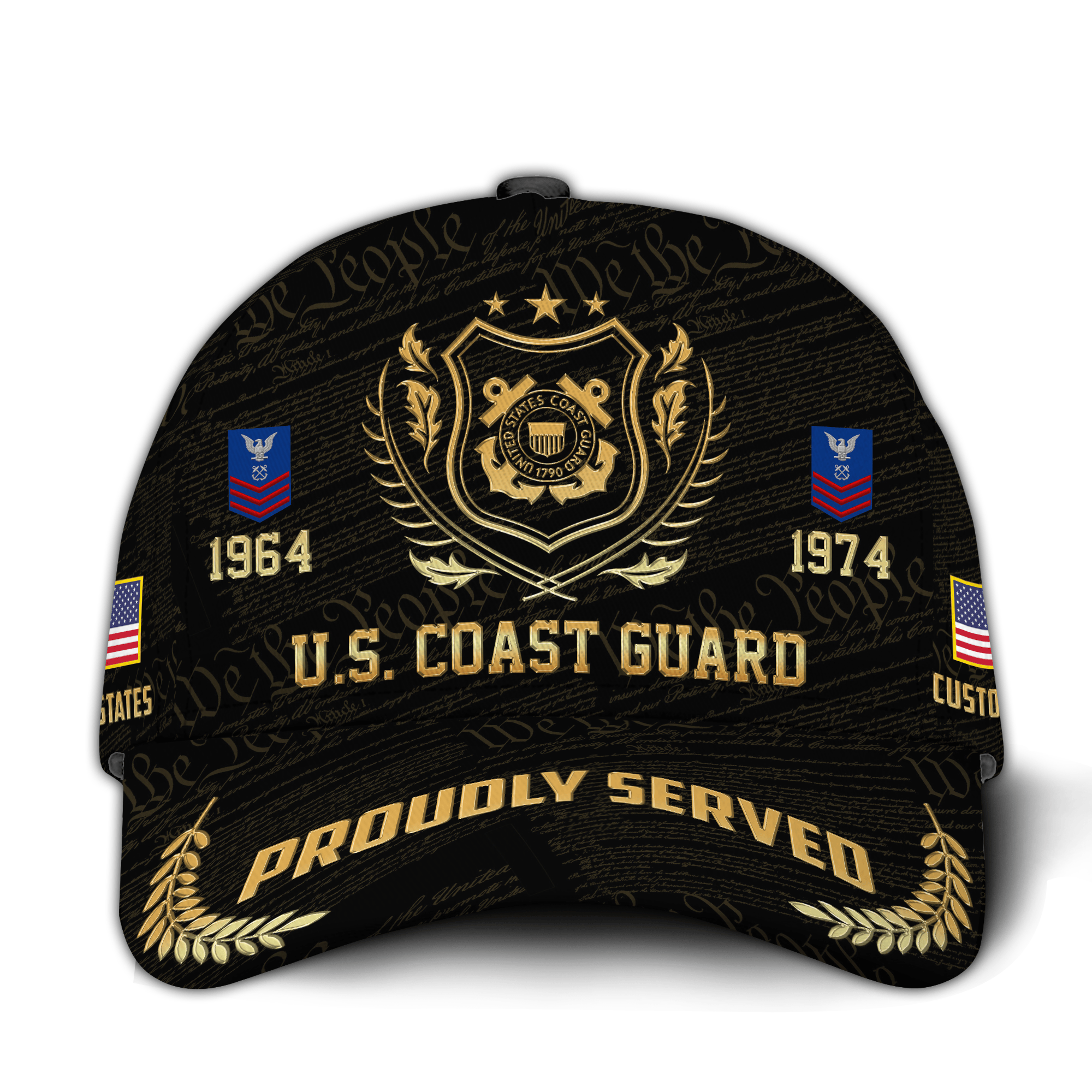 Premium Custom USCG Veteran Hat VPVC021005, Cap For Coast Guard Veterans, Gifts For Veterans Day, Father’s Day