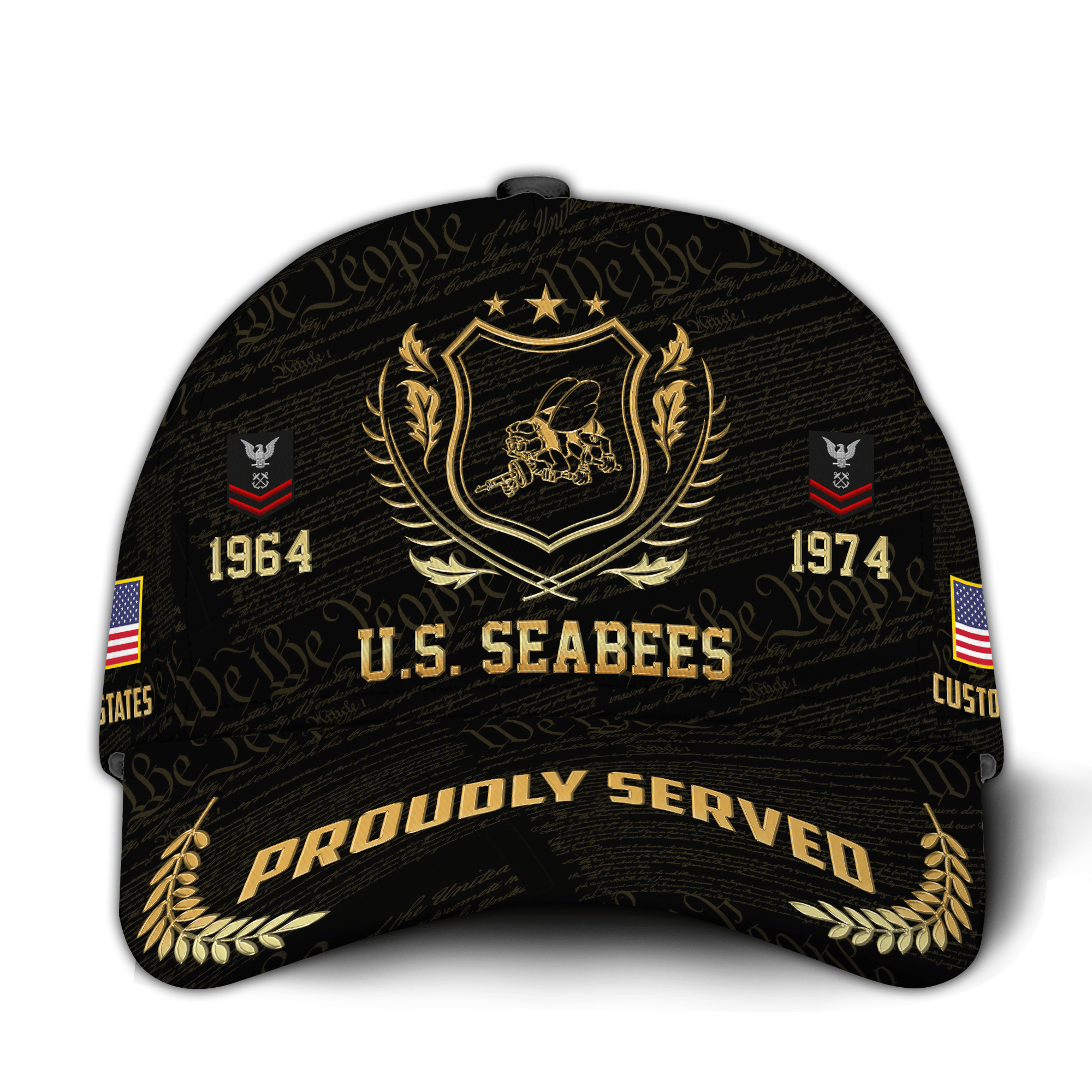 Premium Custom US Seabees Veteran Hat VPVC021009, Cap For Seabees Veteran, Gifts For Veterans Day, Father’s Day